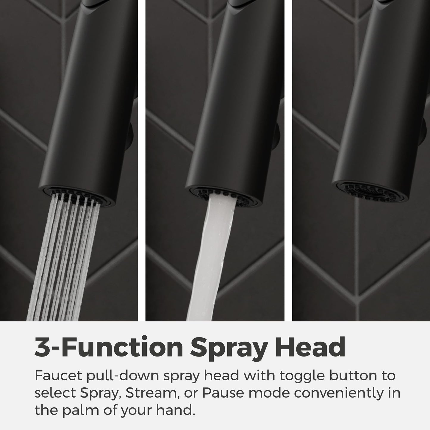 Pfister Ceylon Kitchen Faucet with Pull Down Sprayer and Soap Dispenser, Single Handle, NSF Certified, Spot Defense Matte Black Finish, F5297CLOSDB