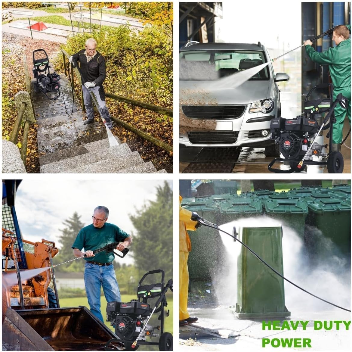 Imdot 4200PSI Gas Pressure Washer, 4.0GPM Heavy Duty Power Washer with 212CC 7.0 HP, 5 Nozzles, 25ft Hose & 0.5Gal Soap Tank,for Cleaning Car Driveways Fence Furniture, EPA/CARB/ETL Compliant (Black)