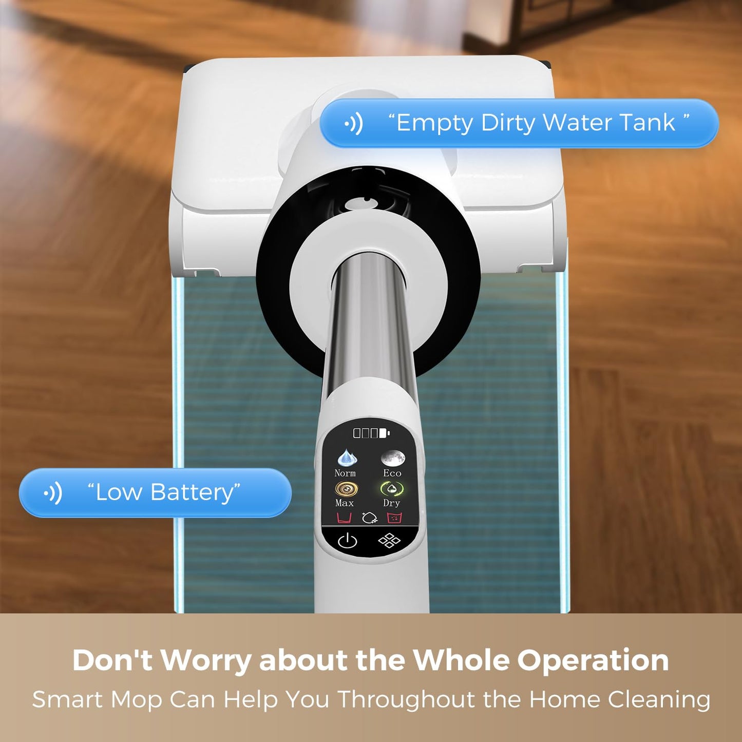 HABIUBIU Wet Dry Vacuum Cleaner, 180° Lay-Flat Cordless Vacuum Mop Combo with Edge Cleaning, All-in-One Floor Cleaner for Hard Floors, Self-Cleaning, 45mins Runtime, LED Display, Voice Prompts
