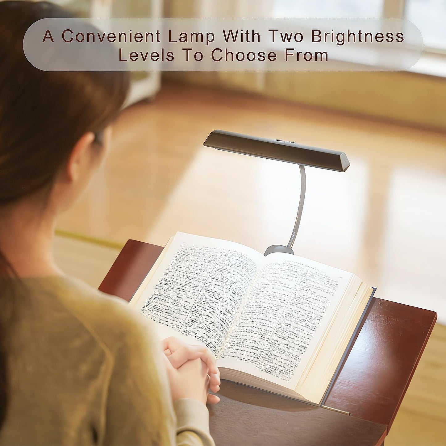 Prayer Bench Stool with LED Lamp, Table Chair Padded Kneeler Shelf Folding Wooden Church
