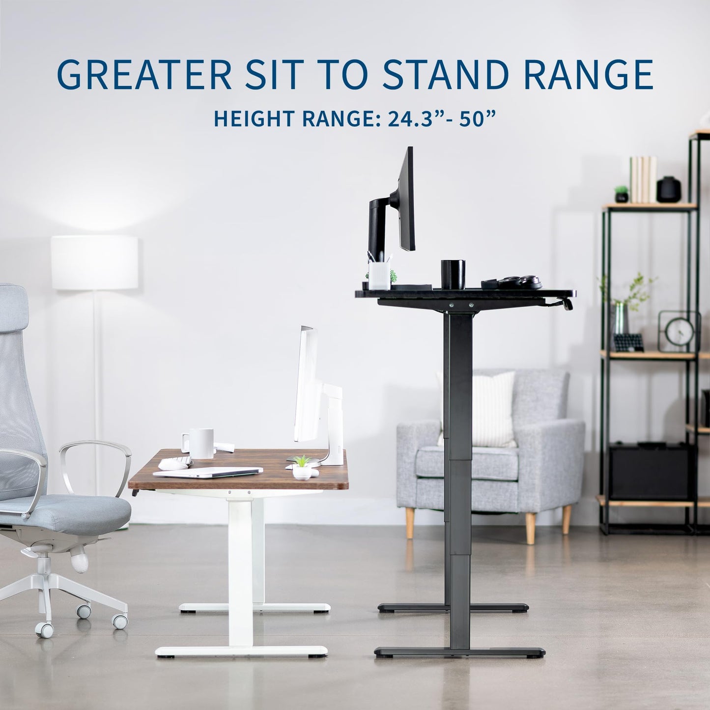 VIVO Electric 63 x 32 in Dual Motor Rustic Standing Desk, Memory Height Adjustment, 2B Series, Vintage Brown Top Black Frame, DESK-KIT-2B1N