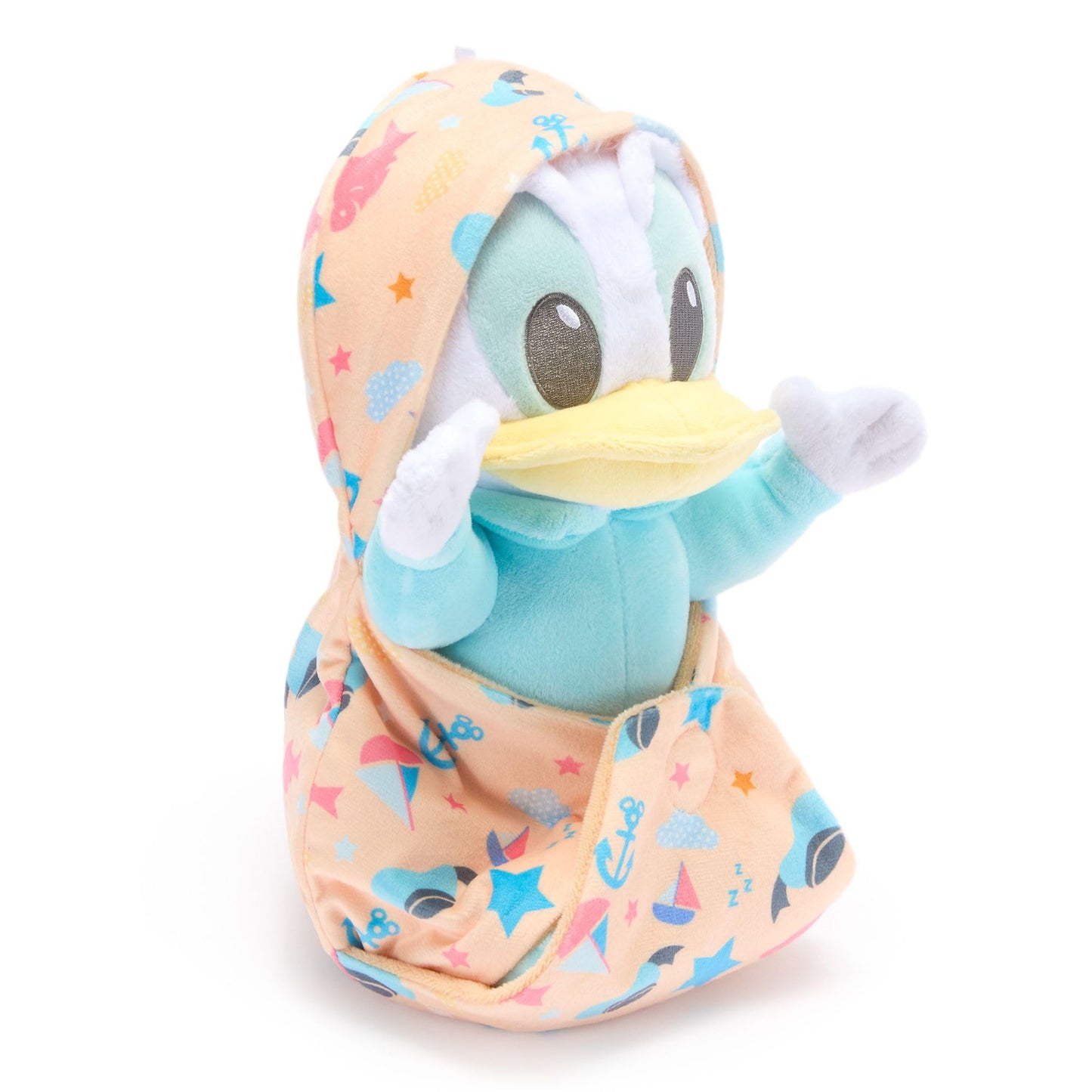 Disney Store Official Donald Duck Plush with Blanket Pouch - Disney Babies Plushy in Baby Swaddle - Toy for Those who Love Plush Figure Toys, Cute Plushies, & Baby Stuffed Animals - Small - 11"