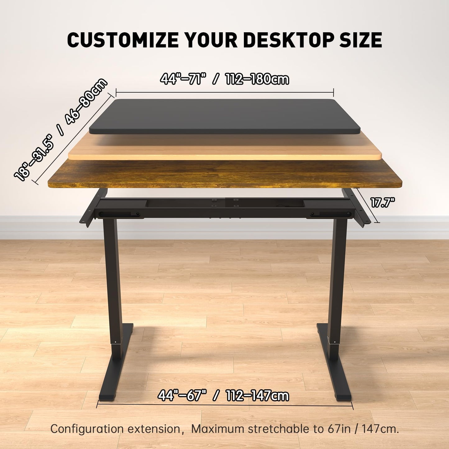 PrecieuxFoyer Dual Motor Standing Desk Frame, Electric Adjustable Legs with Memory Presets, Stand Up Desk Frame Workstation, with Cable Management Tray, Headphone Hook, Caster Wheels, for Home Office