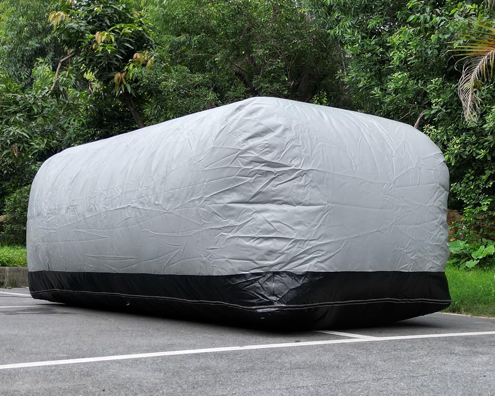 Portable Inflatable Car Cover Garage Tent Airtight Ultimate Shield Outdoor/Indoor Car Bubble Vehicle Shelter for Car Parking Painting Washing and Storage (Gray+Black, 4.9m L×2.0m W×1.73m H)