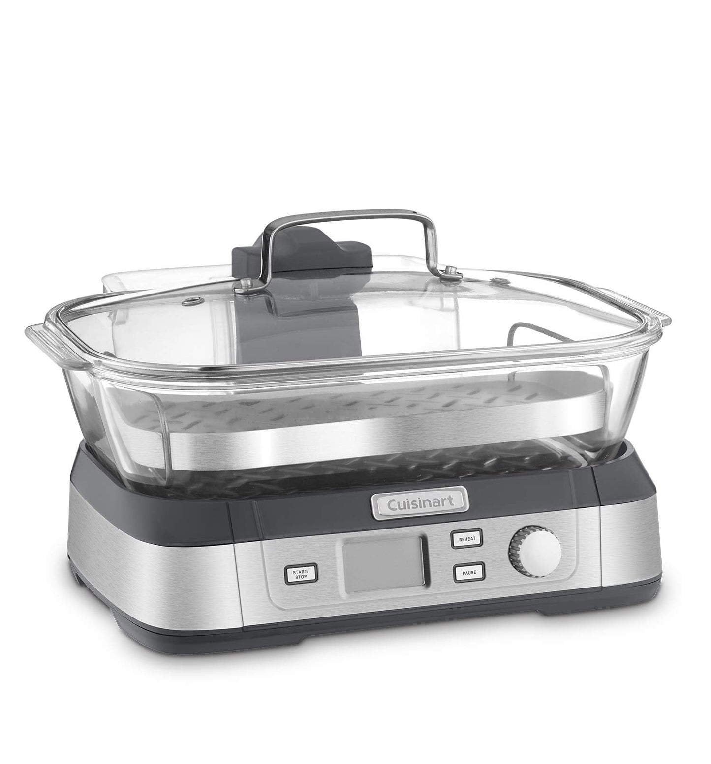 Cuisinart Cookfresh Digital Glass Food Steamer for Cooking, 5-Liter Vegetable Steamer with 5 Pre-Programmed Settings, Keep Warm Function, Audible Alert, Dishwasher-Safe Pot, STM-1000, Stainless Steel