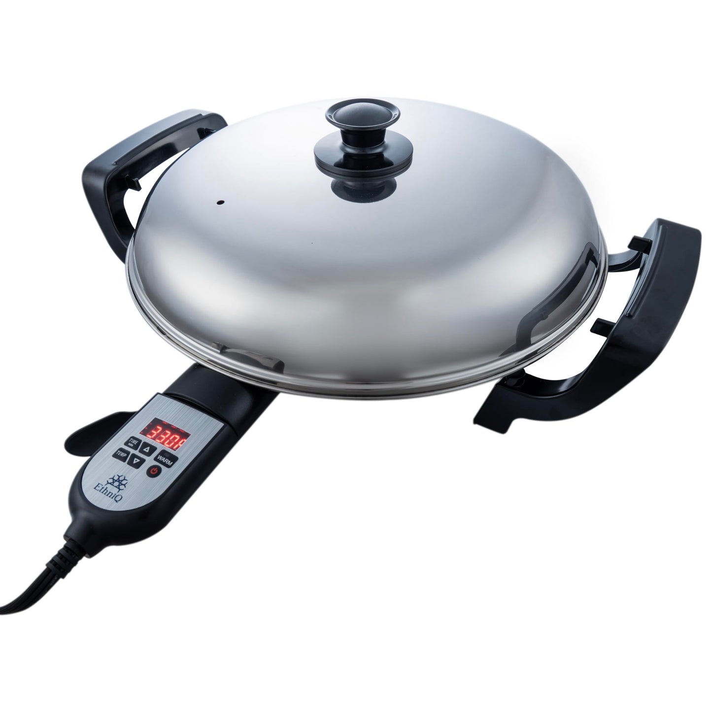 Ethniq 16" Electric Griddle for Ethiopian Injera, Somalian Anjero, Crepe, Lefse, Mogogo, Mitad, Pancake Teff Maker - Adjustable Digital Heat Control - Non-Stick Surface - Even Heat Distribution