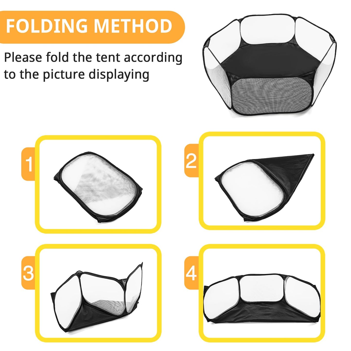 STARBOLO Kids Ball Pit Play Tent, Children Ball Pit Tent Foldable Ball Pits for Toddlers Ball Pool Crawl Fence Indoor Outdoor for Boys Girls,Balls Not Included (Black)