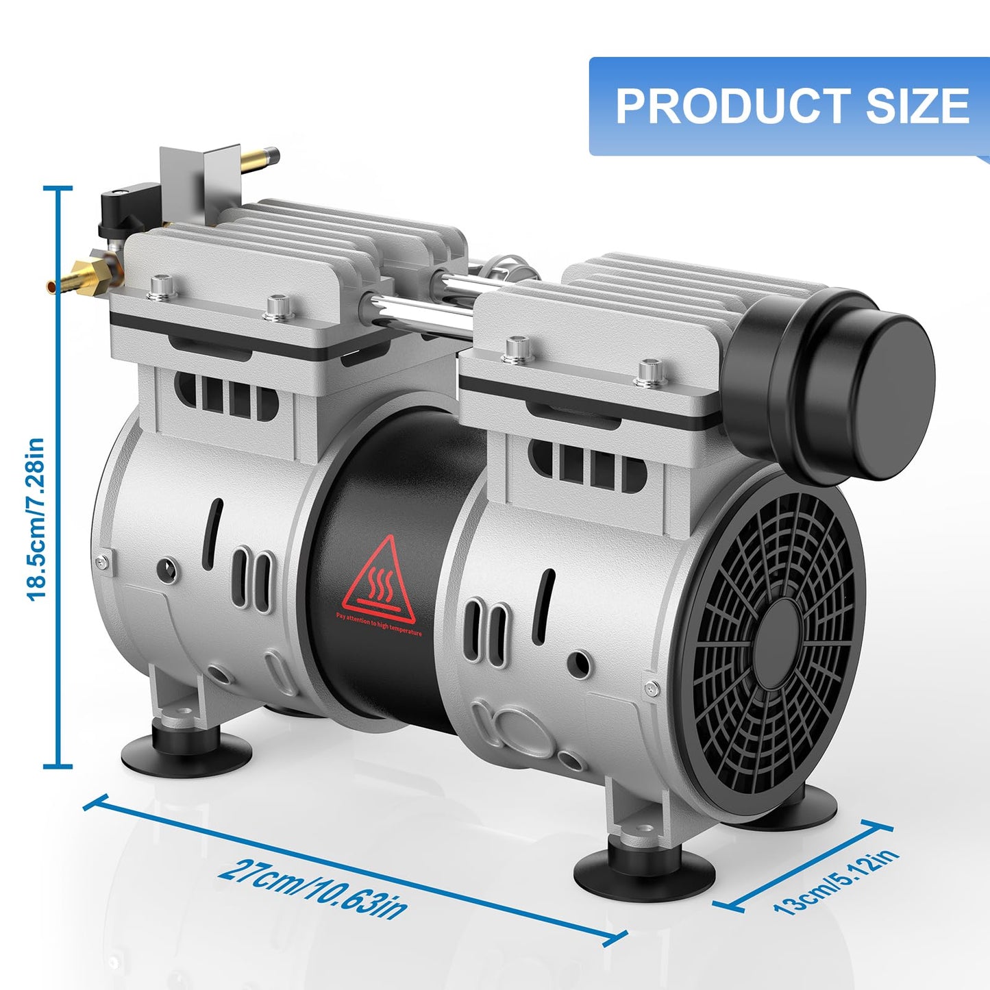 AZZUNOX 8.2CFM Pond & Lake Aeration System for Up to 3 Acre 50' Lakeï¼Includes 3/4 HP Compressor, Air Compressor for Deep Water Oxygen Circulation (No Diffuser No Tubing)
