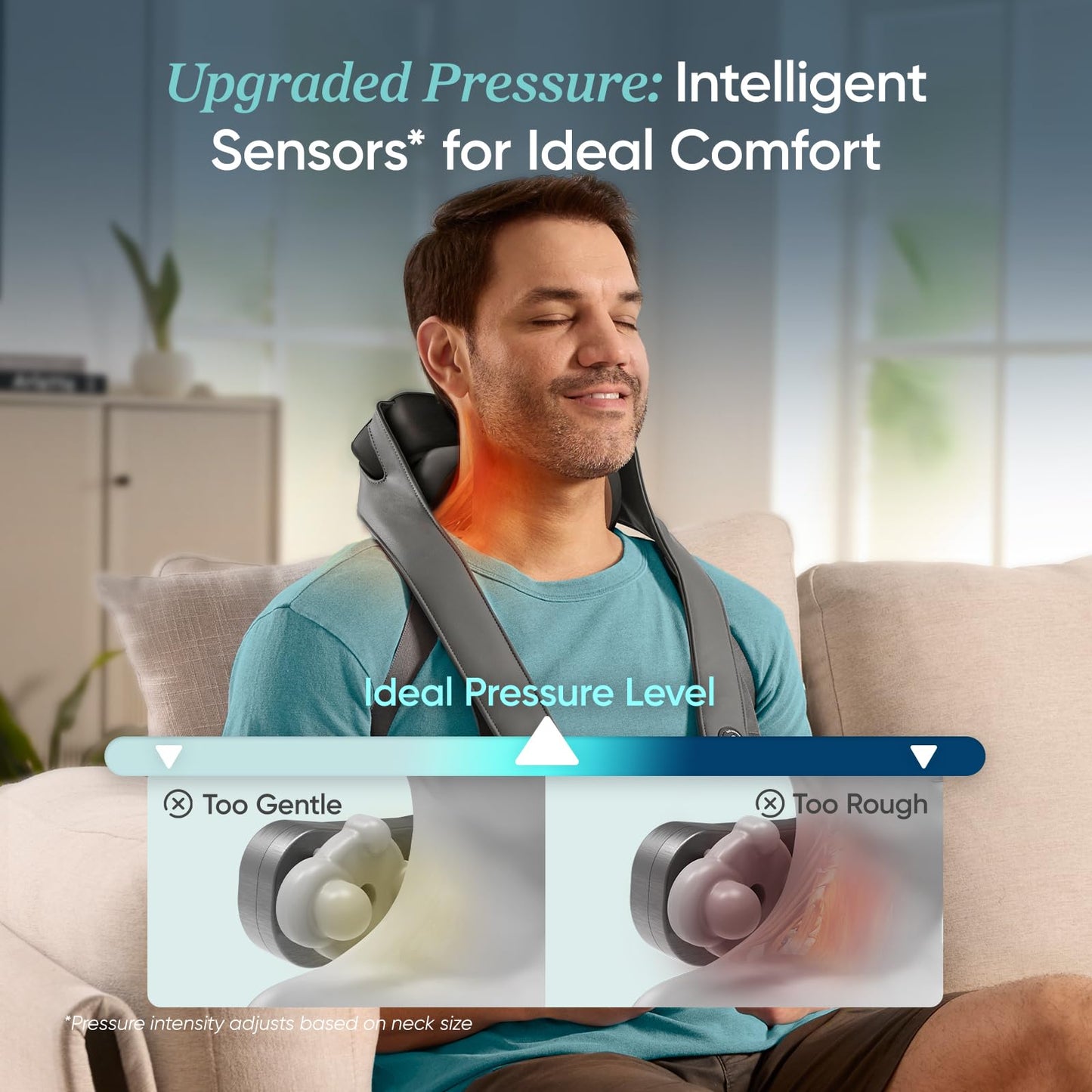 Etekcity Cordless Neck Massager for Pain Relief Deep Tissue, Shiatsu Shoulder Massager with Heat, Massage Tools for Back, Trapezius, Lymphatic Drainage, Relaxation Gift for Him & Her, Women, Men,Cadeo