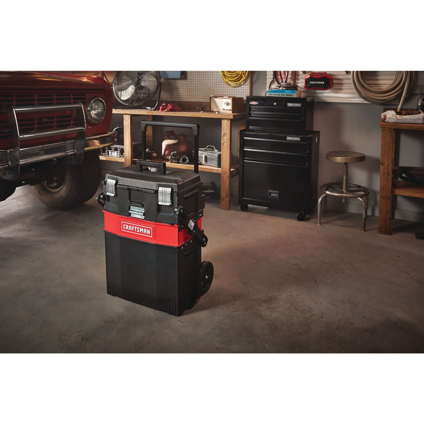 CRAFTSMAN 22-in. Rolling Tool Box with Wheels, Black, Plastic, Lockable (CMST20880)