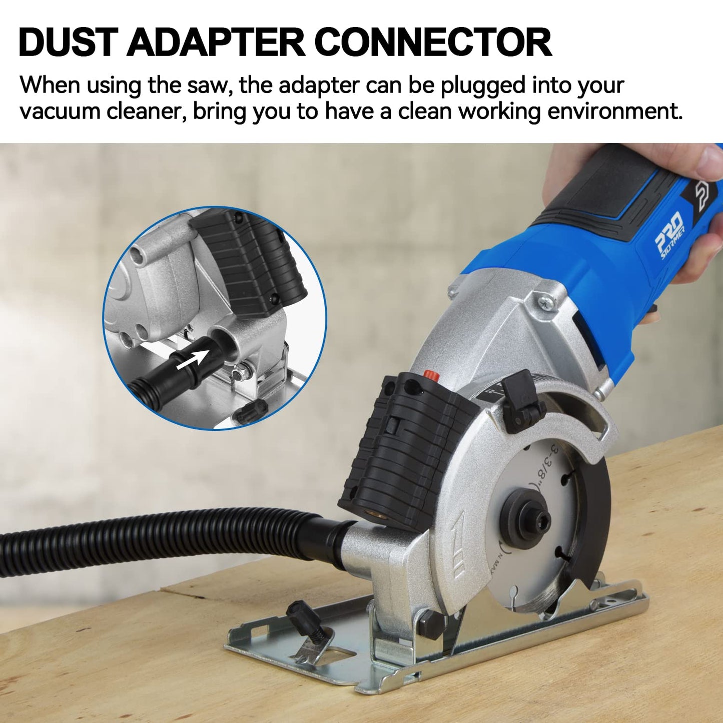 Mini Circular Saw, 3-3/8” 5000RPM Electric Compact Circular Saw, Laser Cutting Guide, with 6 Blades for Wood PVC, Metal,Tile Plastic