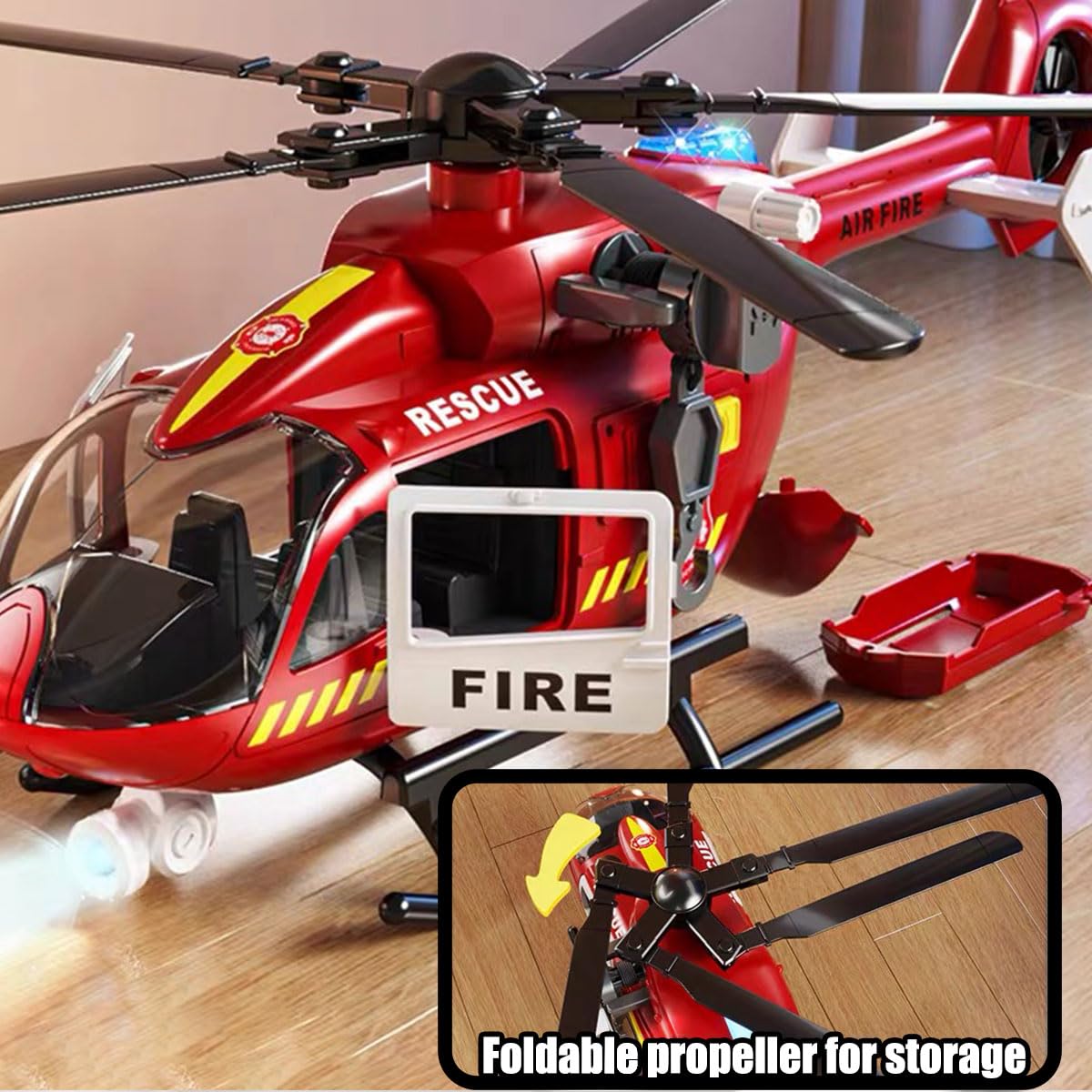 CSDCSD Kids Toys for 3 4 5 6 7 Years Old Boys, Large Helicopter Toy,Police Toys Crane Toy with Lights and Sounds,with Cargo Basket,Toddlers Gifts