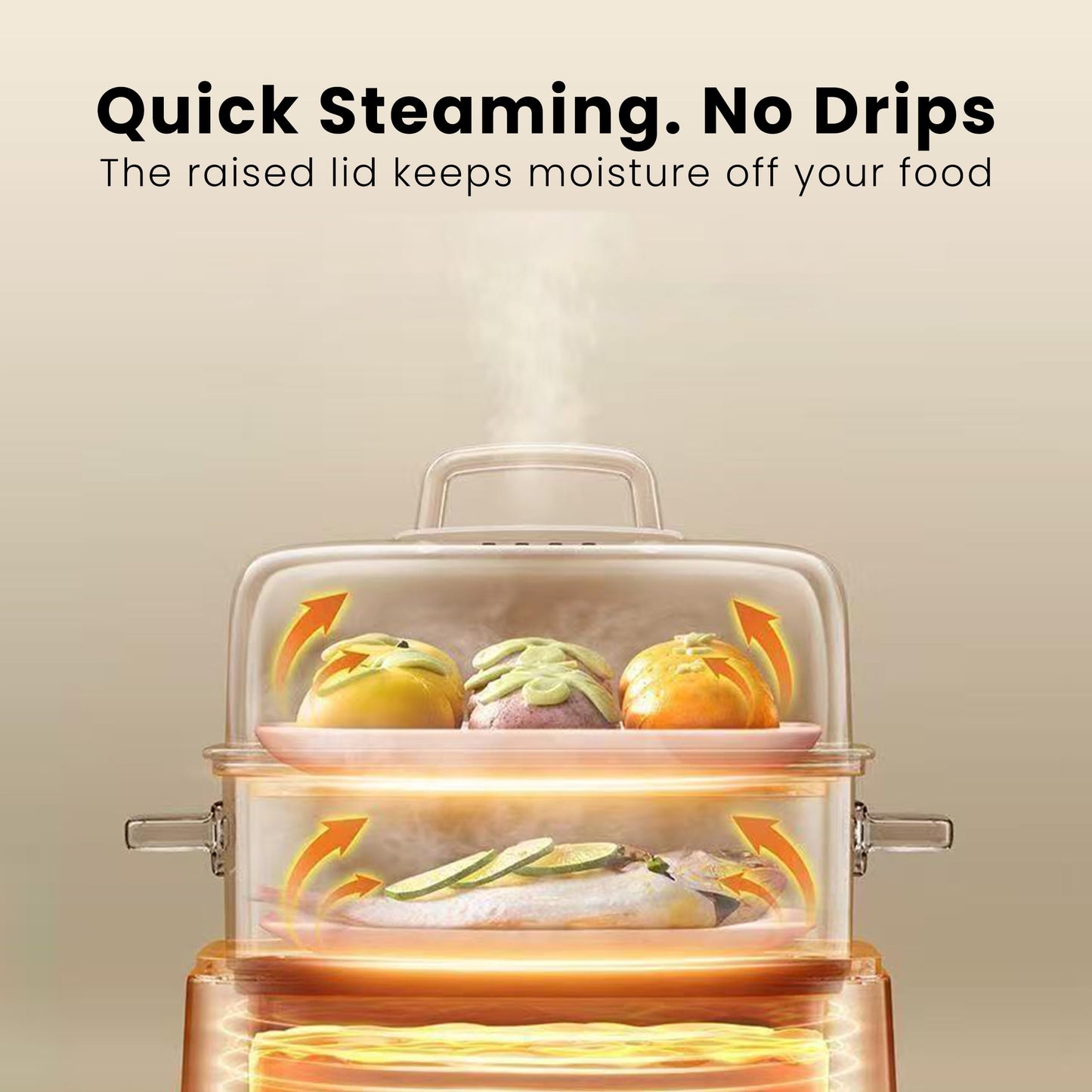 Electric Food Steamer 12.7 QT, Double-Tier 8-in-1 Vegetable & Meal Steamer, Stainless Steel, Timer & Keep Warm, Boil-Dry Protection, Healthy Cooking Kitchen Steamer