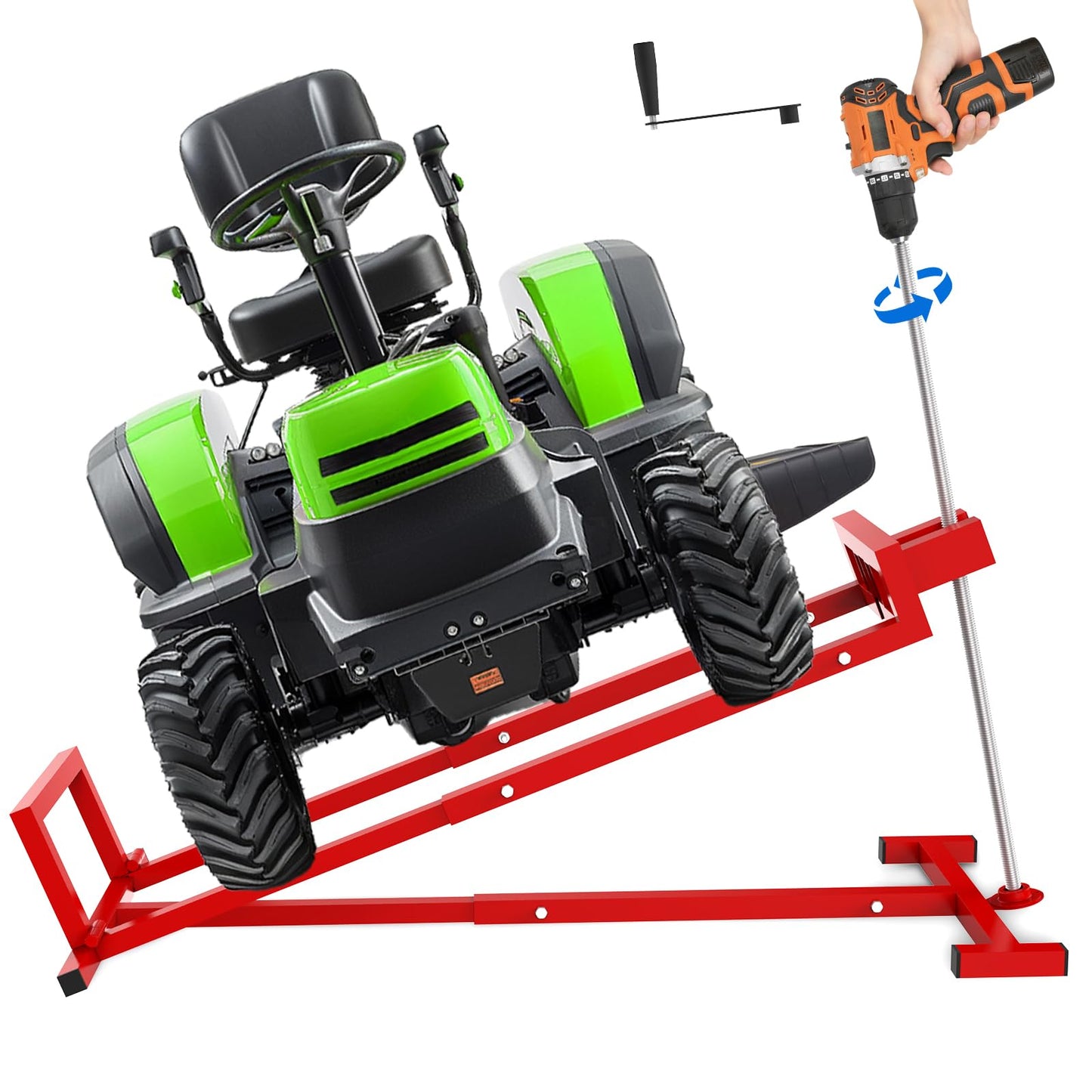 Lawn Mower Lift,Lawn Mower Jack Lift for Riding Mowers,Easy to Install, Safe and Stable.Ridding Mower Lift with telescoping Feature Holds up to 1400 lbs, Rust-Resistant Finish. (Classic Red)