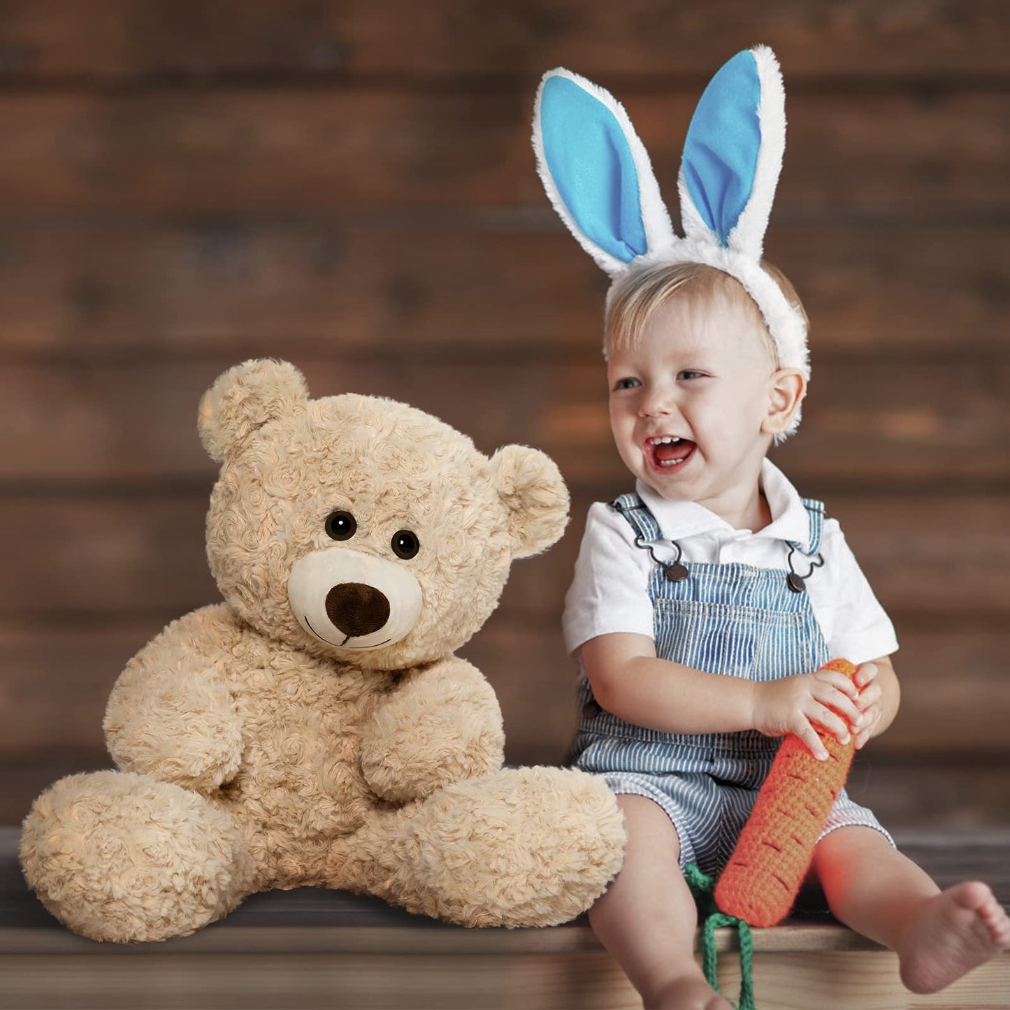 Tezituor 2 Pack Small Teddy Bear Stuffed Animals 18inch, Stuffed Teddy Bear Plush for Kids Baby, Cute Soft Bear Plushie Gift for Girls Boys Children, Plush Bear for Christmas Birthday Valentines