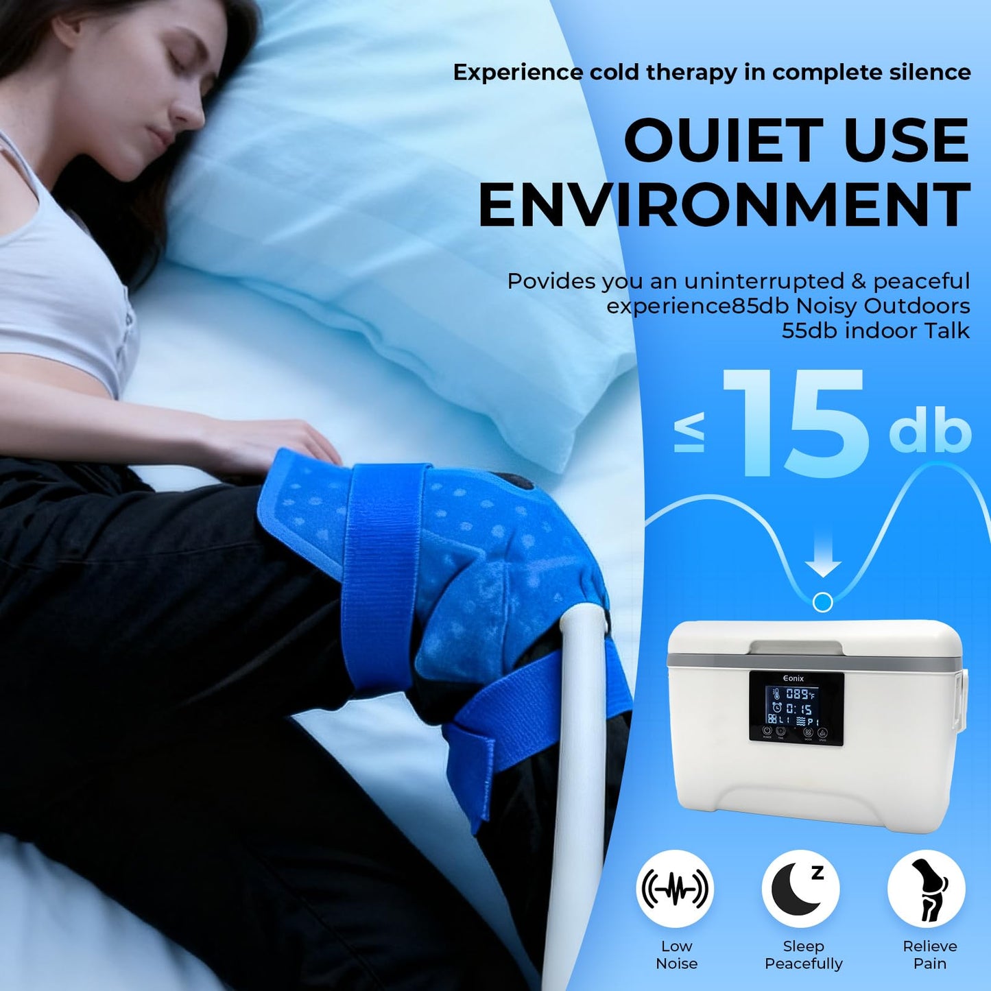 EONIX Cold Therapy Machine with Programmable Timer,Compact and Portable Ice Machine for Shoulder After Surgery,Cryotherapy Pain Relief w/Compression Pad for Shoulder,Hip,Ankle and Foot
