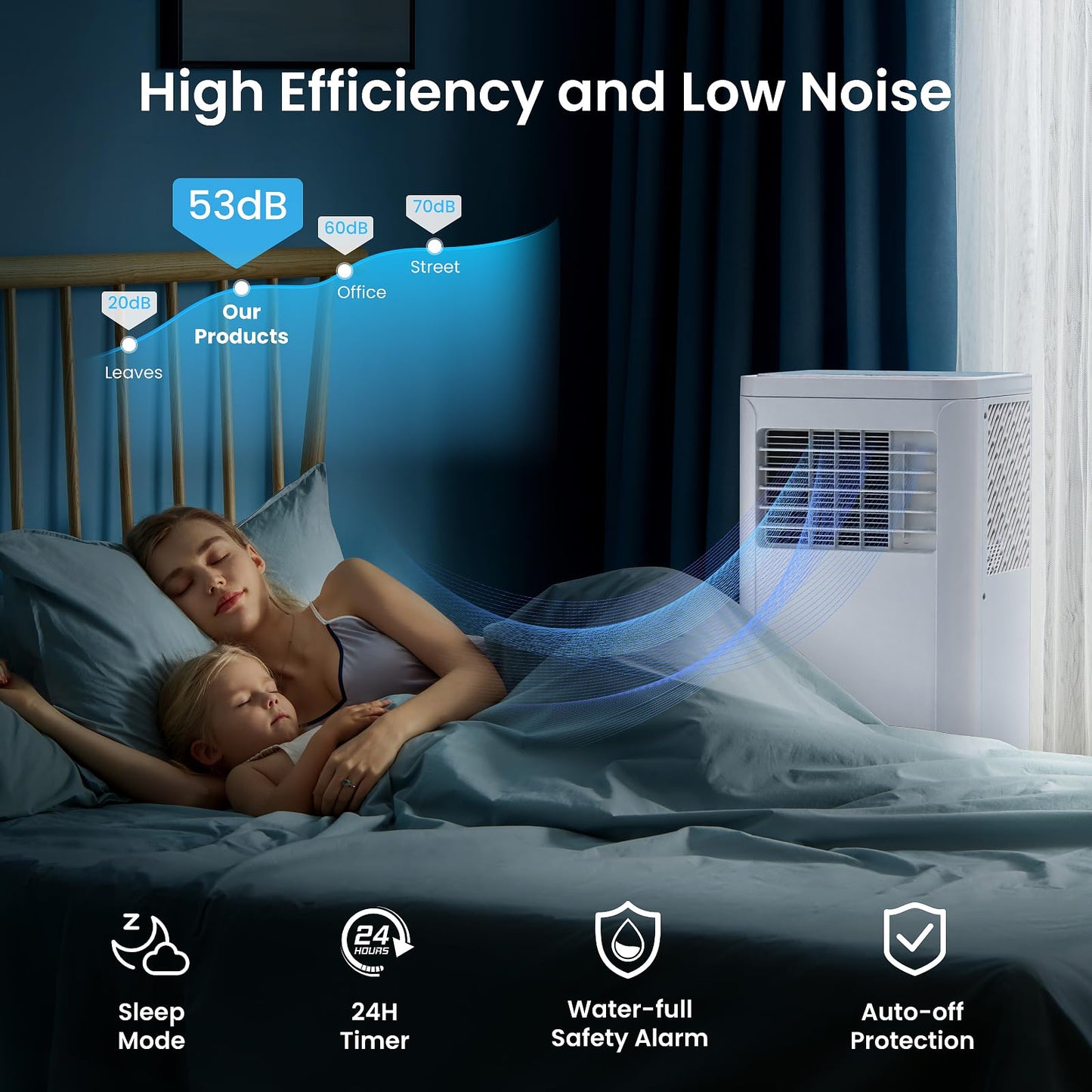 ZAFRO Portable Air Conditioners, 10000 BTU, 3 in 1 Portable AC Unit with Window Kits, Fan & Dehumidifier Modes, Cools up to 450 Sq.Ft, LED Display/Remote Control, 24H Timer for Living Room, Bedroom