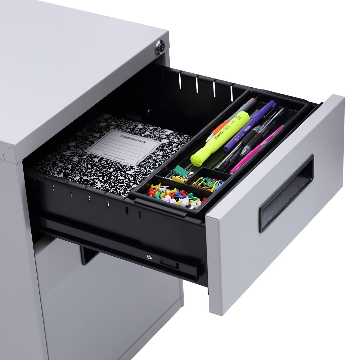 Alera ALE Two-Drawer Metal Pedestal File, 14 7/8w x 19 1/8d x 21 3/4h, Light Gray