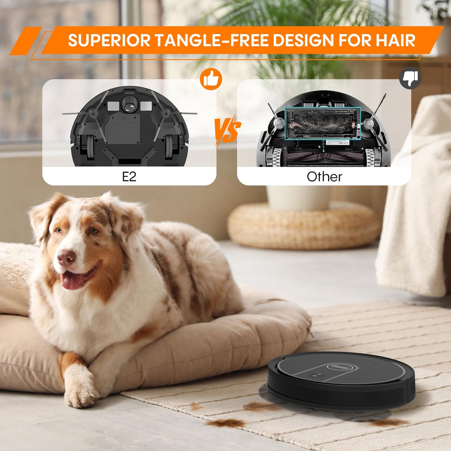 Robot Vacuum and Mop Combo, 3-in-1 Robot Vacuum Cleaner with 5000Pa, Smart Navigation Robotic Vacuums with Multi-Surface Cleaning, 2.87" Super Slim, Wi-Fi/App/Alexa, for Pet Hair Hard Floors Carpet