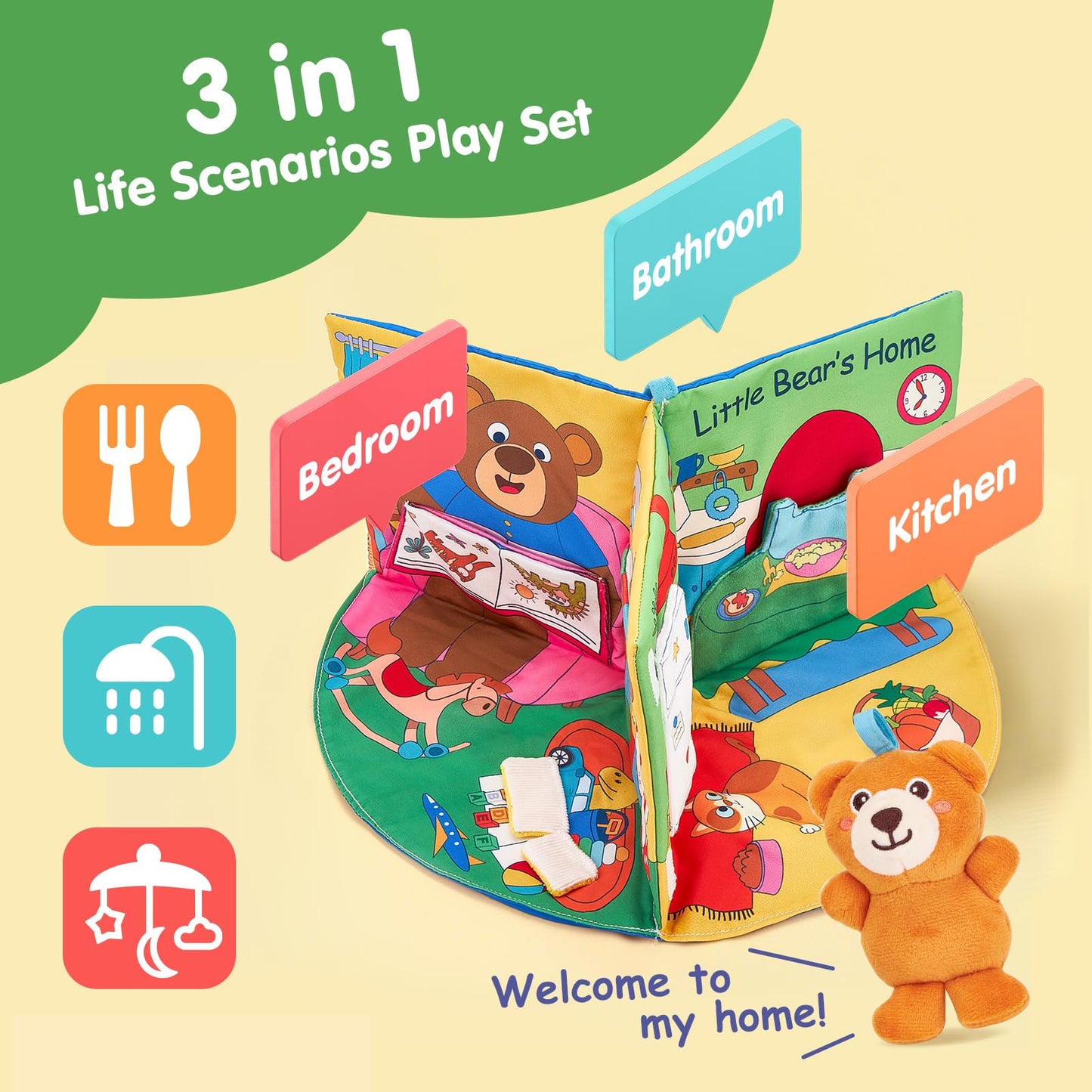 hahaland Baby Books 0-6 Months - 3D Touch and Feel Soft Activity Books Tummy Time Sensory Baby Toys