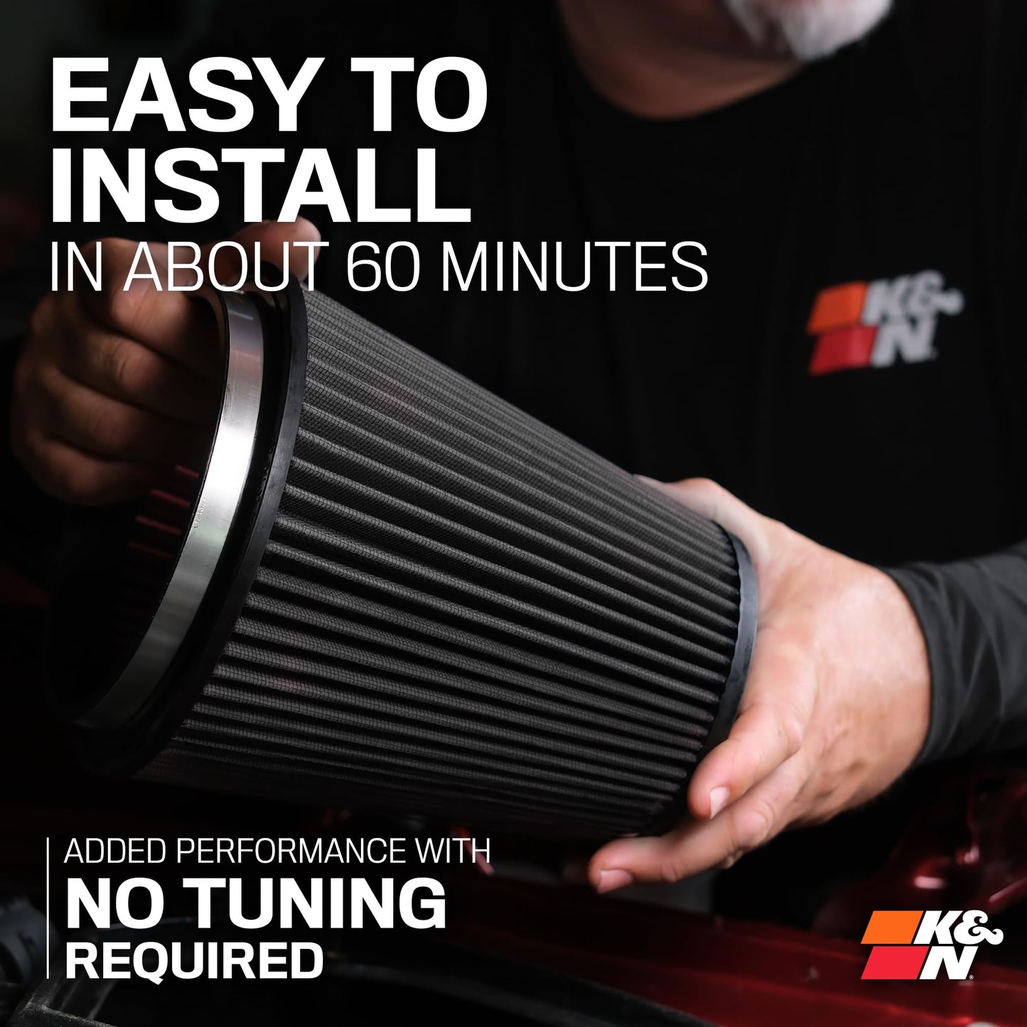 K&N Cold Air Intake System: Dry-Flow Air Filter, Increase Performance & Towing: Compatible with 2011-2025 Dodge/Jeep Durango, Grand Cherokee, 30-1563