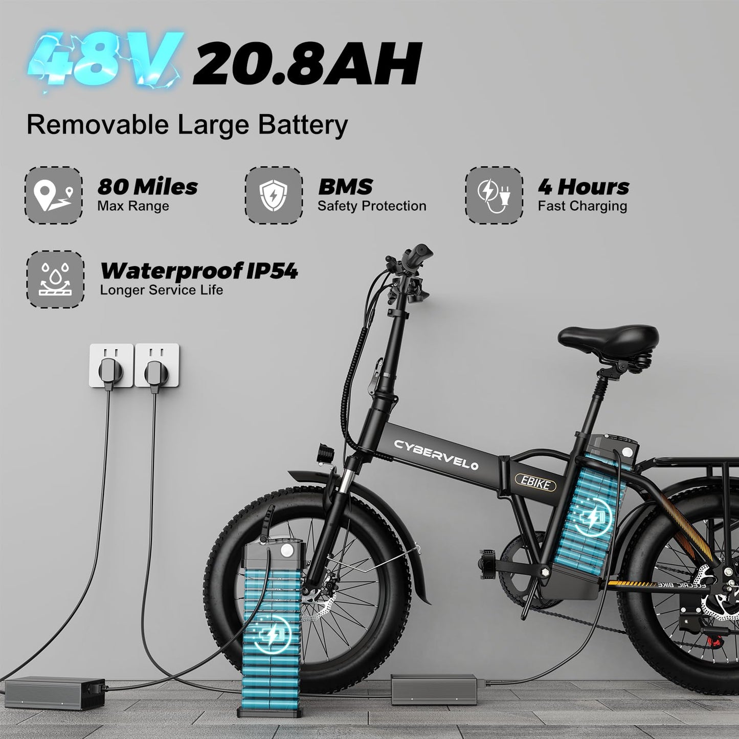 YorkE Folding Electric Bike,Black