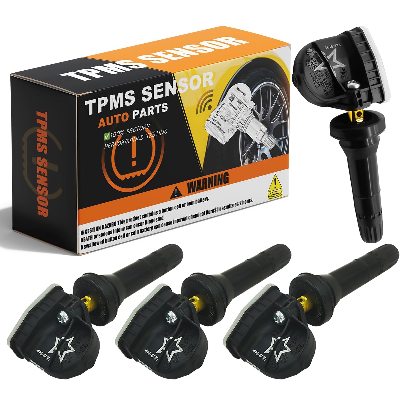 SHOCKENT 13598773 Upgraded 433MHZ TPMS Sensor Fits for:-Chevy Traverse 2016-2022, Malibu 2016-2022, Cruze 2016-2019, Impala 2017-2018, Tire Pressure Monitoring System Sensor-4PCS