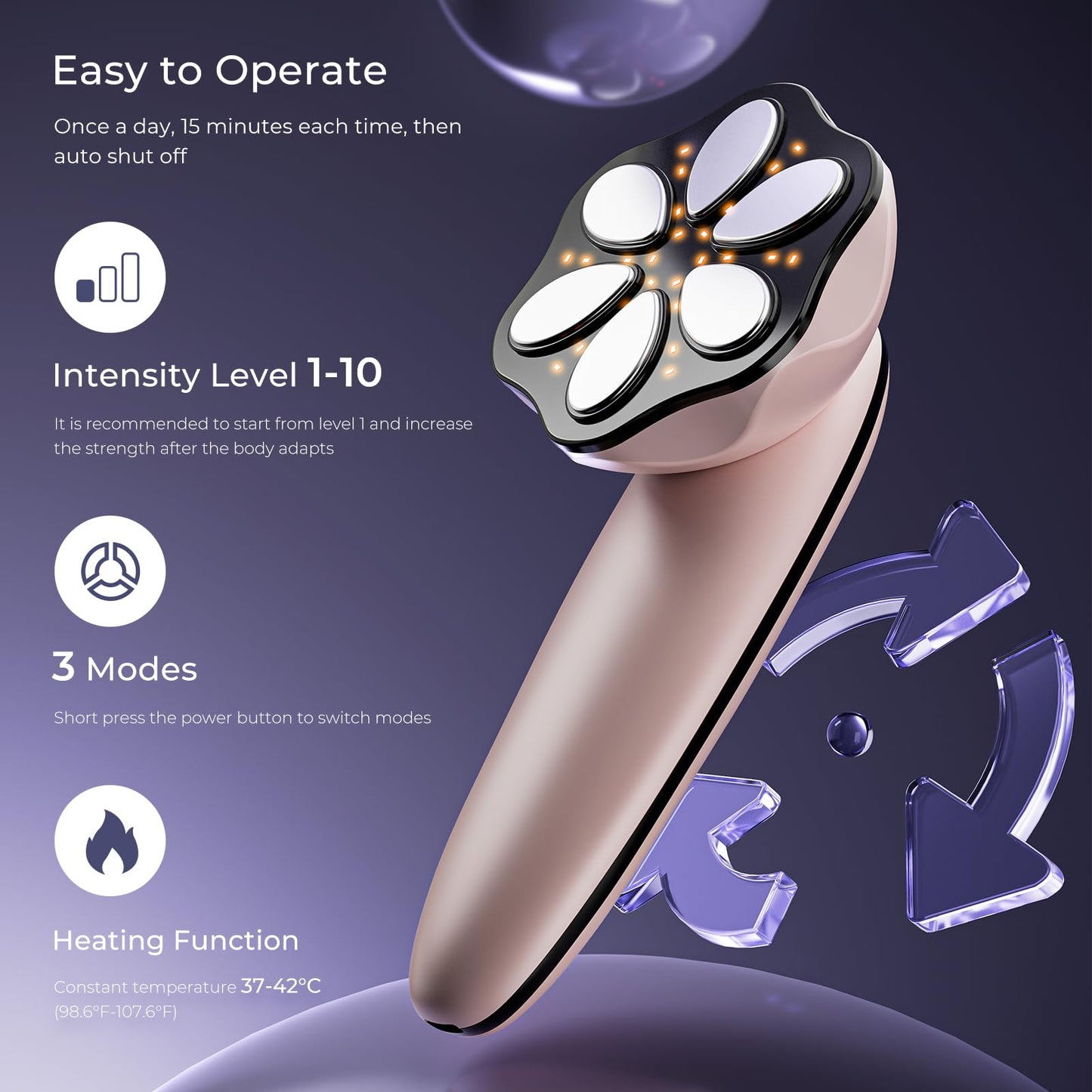Oranmagic Professional Electric Body Massager Machine- Upgraded Portable Skin Tightening Massager with Heating for Belly, Waist, Arms, Buttocks, Legs, Wireless & Lightweight