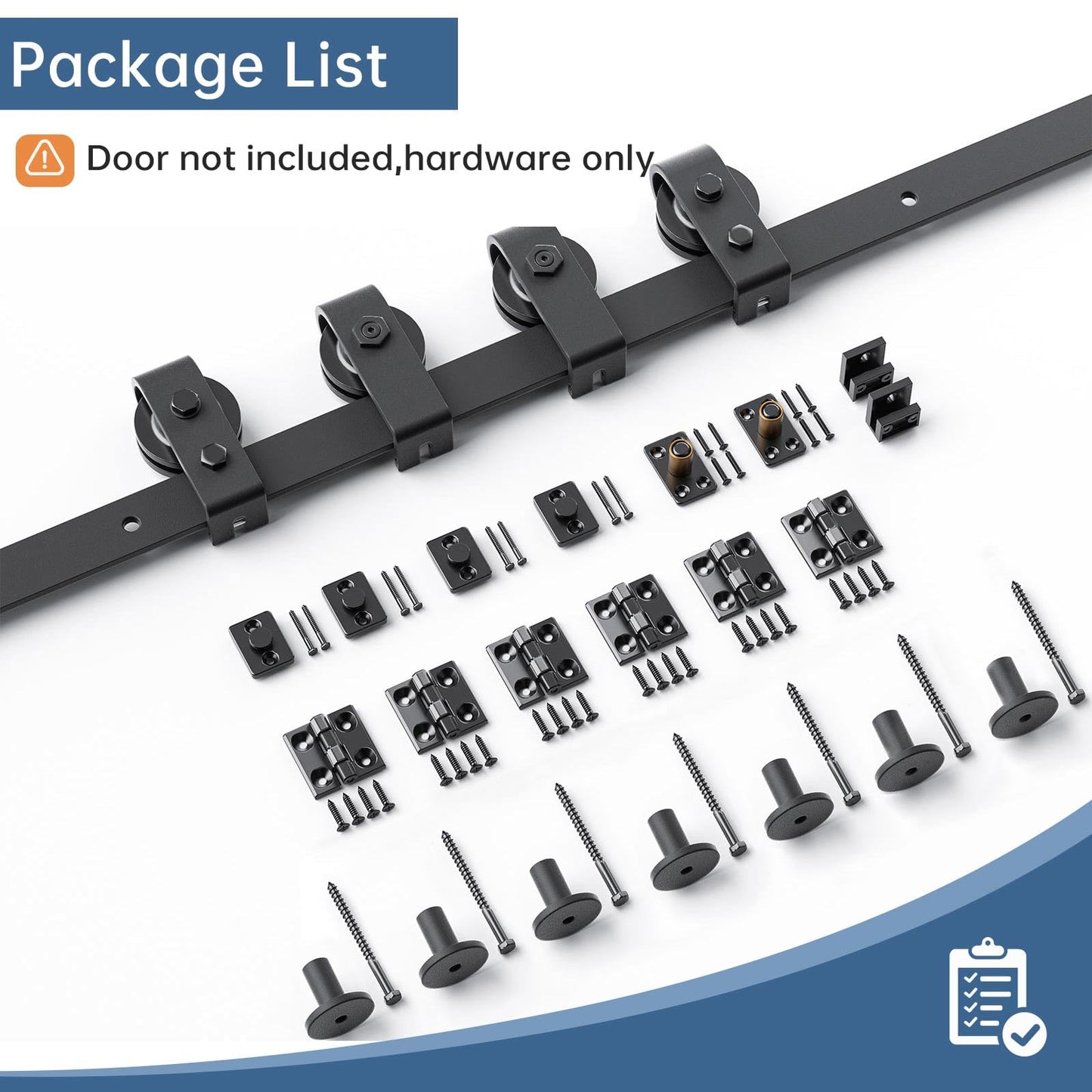 EaseLife 100" Bifold Sliding Barn Door Hardware Track Kit for 4 Closet Door,Top Mount Roller,Slide Smoothly Quietly,Easy Install,Black,Fit for Four 24" Wide Bi-Folding Door (Hardware Only)