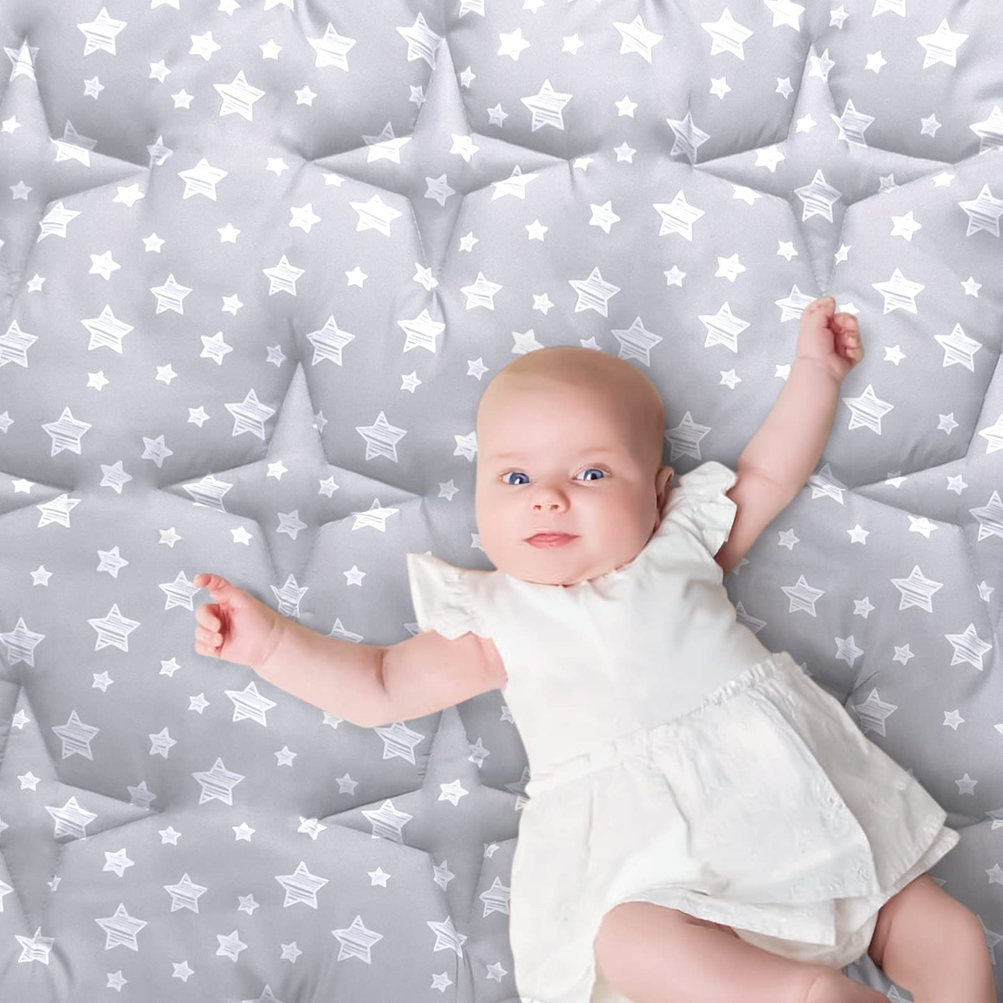 Baby Play Mat, Extra Large Thick Floor Play Mat, Non Slip Padded Baby Play Mat for Playing 79x63 Inches, One-Piece Baby Floor Mat for Babies, Toddlers