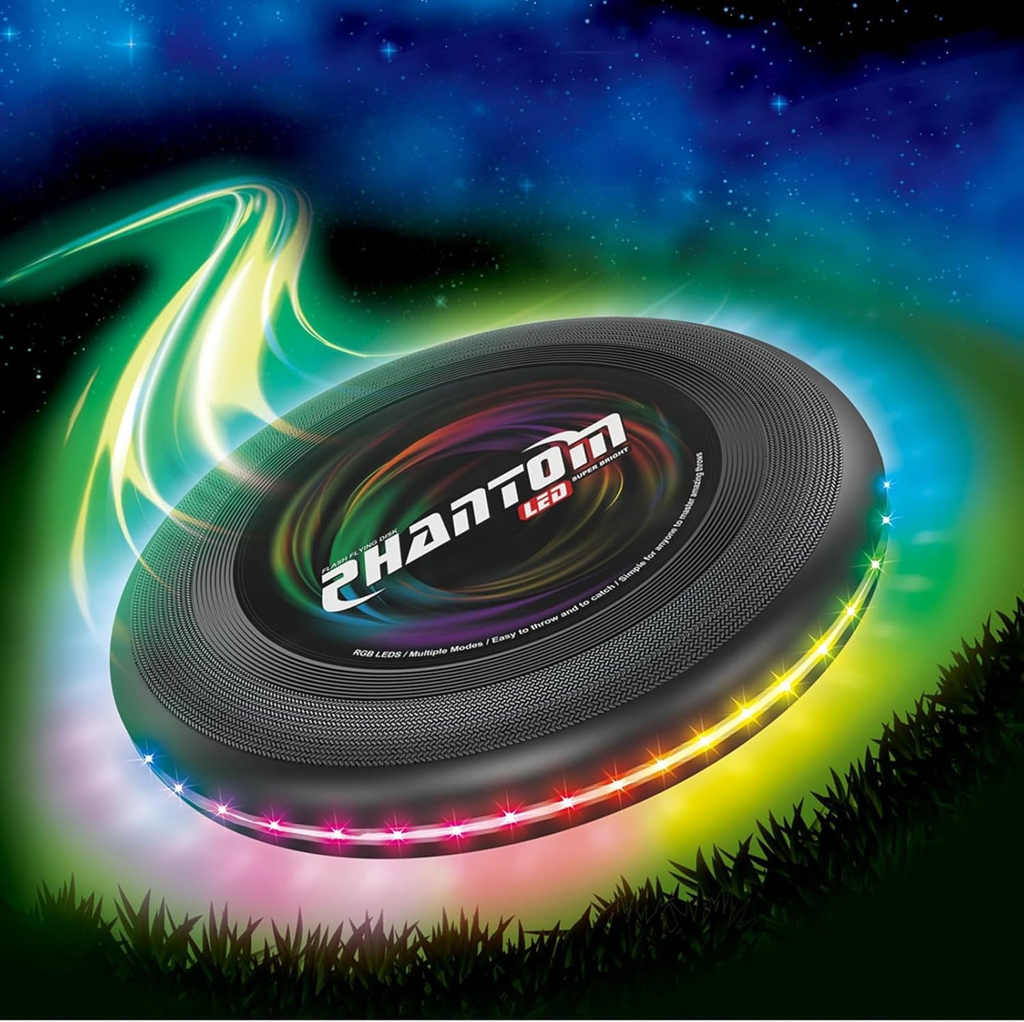 StyleBoon Flying Disc with Million LED Colors Total 41 LEDs Powered, 35 Brilliant LED at Edge 13 Lighting Modes Waterproof Flying Ring, Camping for Kids Teens Aduits for Kids, Perfect Ages 6+
