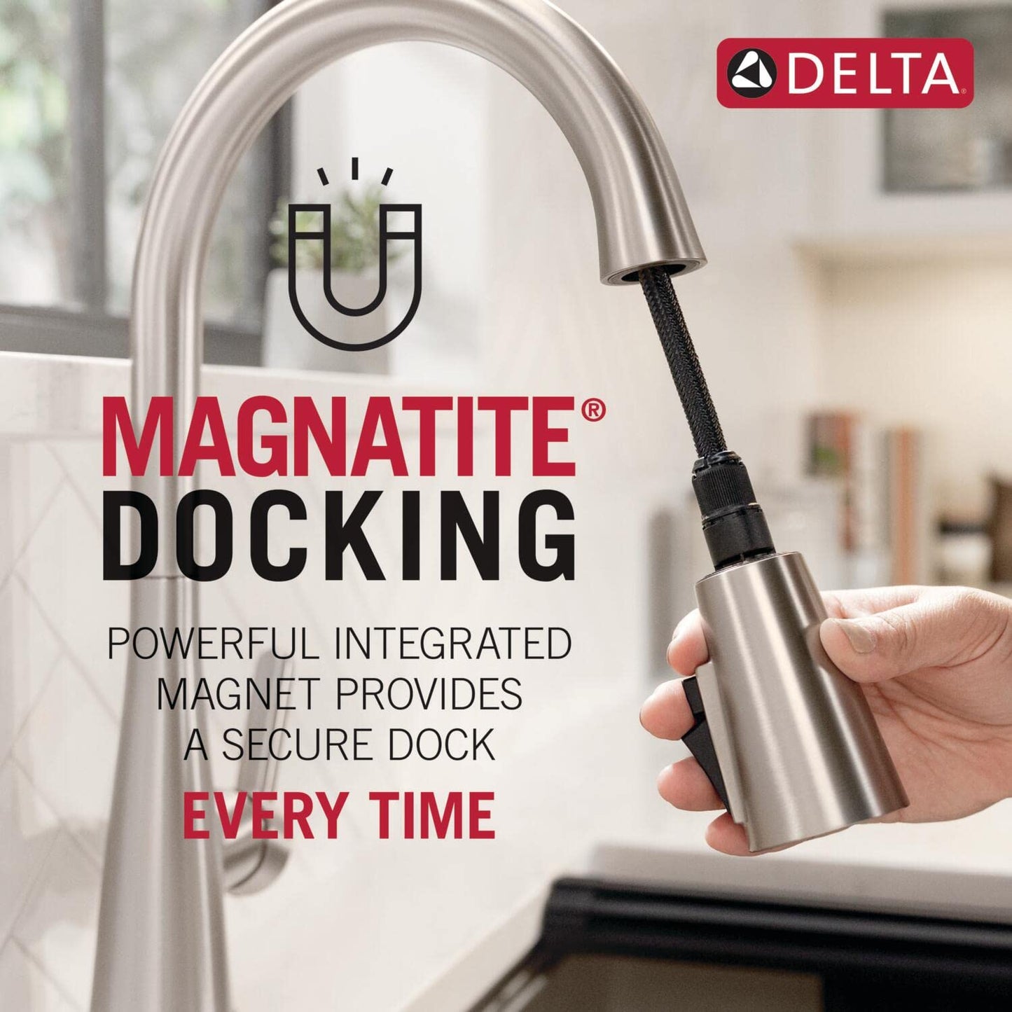 Delta Lenta Touchless Kitchen Faucet with Touch Technology, Matte Black Kitchen Sink Faucet with Pull Down Sprayer, Single Hole, Matte Black 19802TLZ-BL-DST