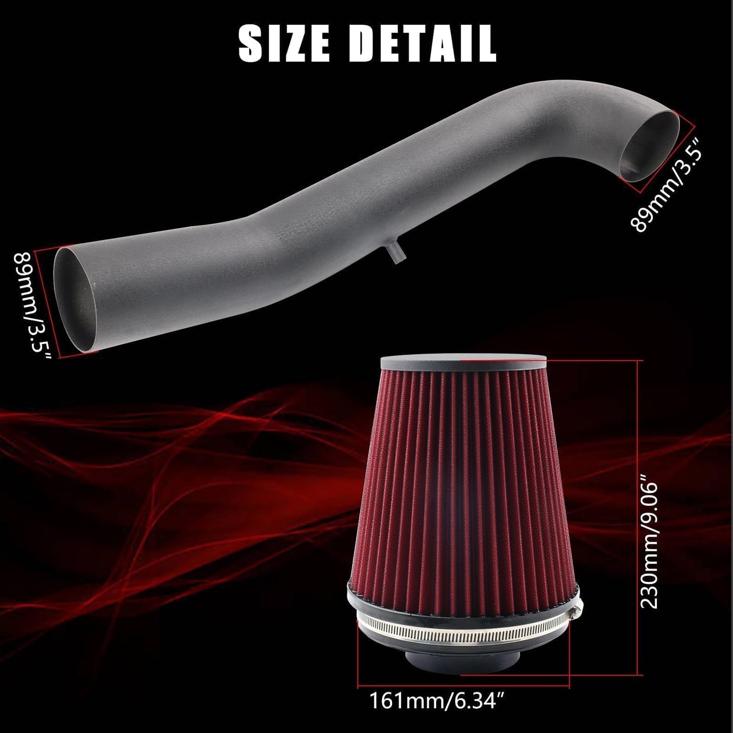 Cold Air Intake Compatible with 2019-2024 Dodge RAM 1500 3.6L V6 GAS Increased Horsepower & Throttle Response, //DOES NOT FIT CLASSIC MODEL// //Fits Manual & Auto Transmission//