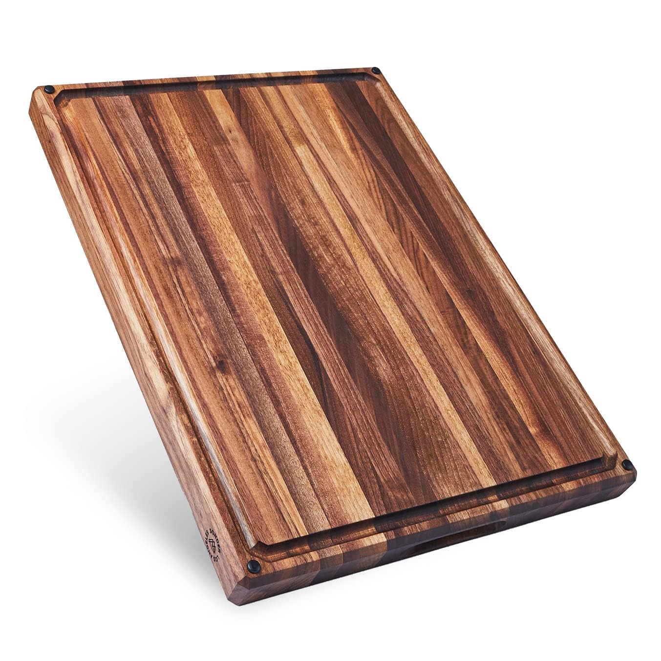 Sonder Los Angeles Franklin Cutting Board Made in USA | Black Walnut Edge Grain Cutting Board for Kitchen with Non-Slip Feet & Juice Groove | Gift Box Included | 20x15x1.5 in