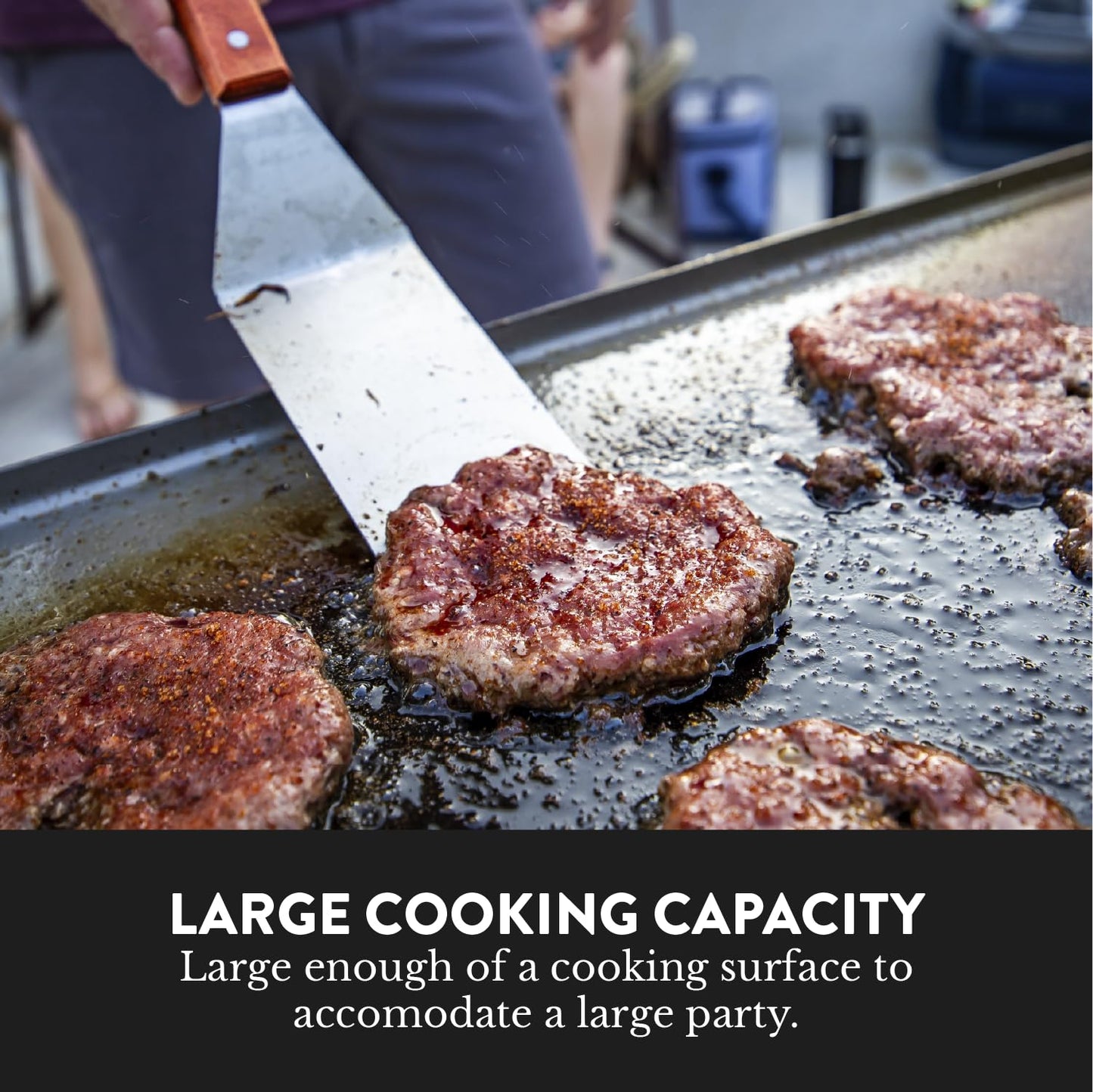 Gas One Flat Top Grill With 4 Burners - Premium Propane Outdoor Grill Cart - Stainless Steel Auto Ignition Camping Griddle - Easy Cleaning Cooking