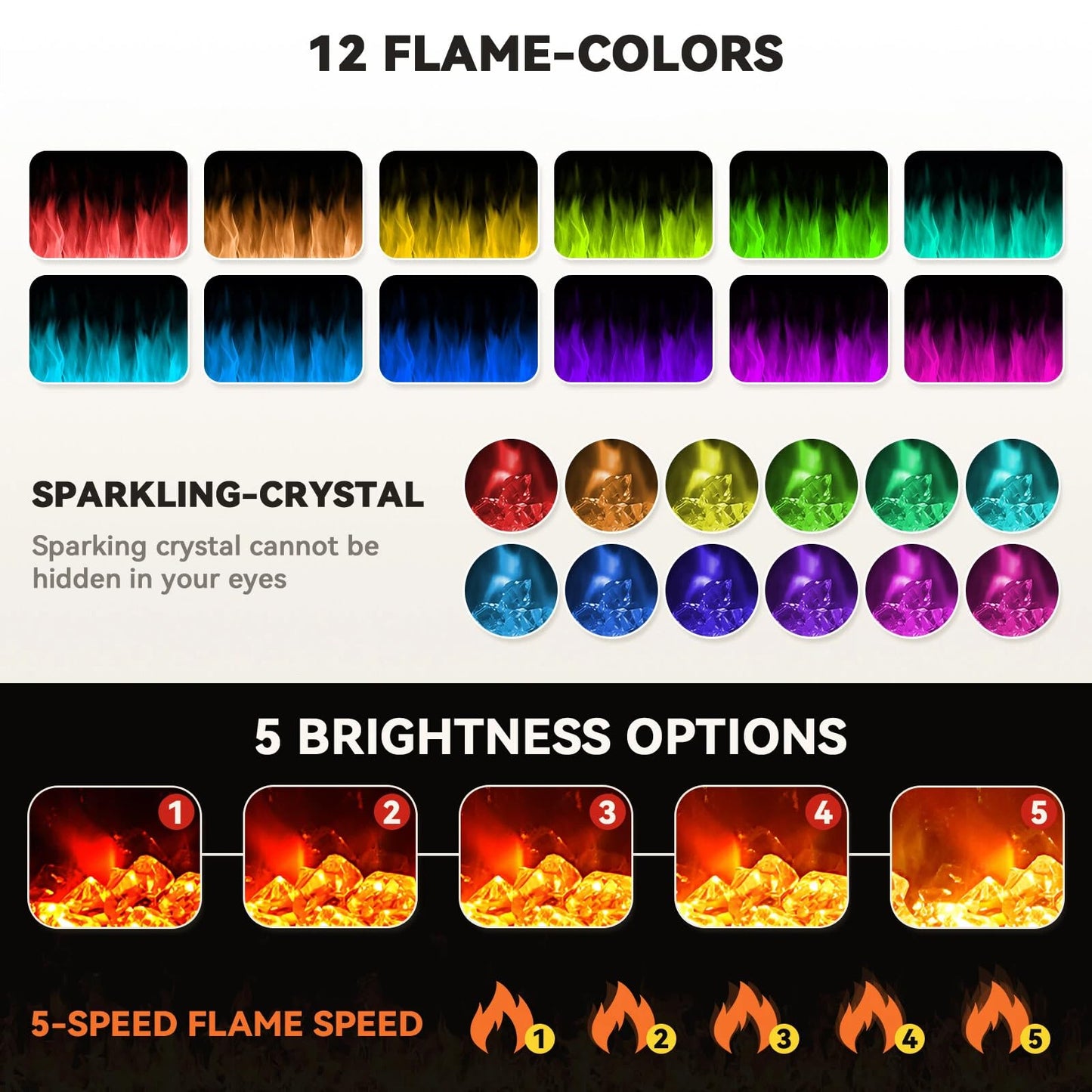 Tornivk 72 Inch Electric Fireplace Inserts Ultra-Thin 750/1500W Linear Electric Fireplace Heater Wall Mounted or Recessed Fireplace Electric with Adjustable Multicolor Flame,Timer