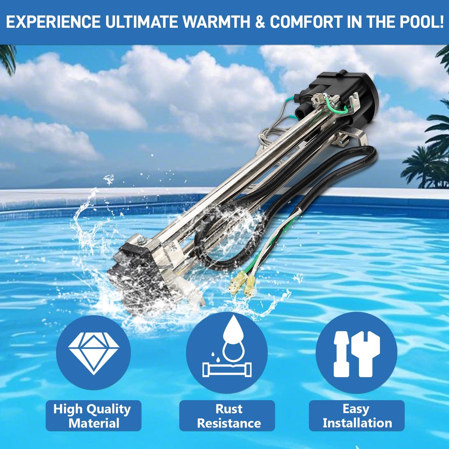 VODCACA 73791 Hot Tub Heater Replace for 1995+ Hot Spring Spa Heater Watkins Tiger River Limelight Hot Tubs Laing tri-Bend Heater, 1.0/4.0KW 120/240 Volt, Replace C3160-2S, C3160-2, C3564-2, 73039