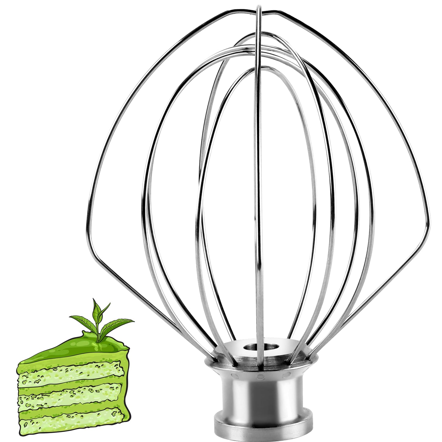 K45WW Wire Whip Attachment for Tilt-Head Stand Mixer 6-Wire Fits For k-i-t-c-h-e-n-a-i-d 4.5-5QT Title-Head Stand Mixer K45 KSM90,Stainless Steel,Egg Cream Stirrer,Cakes Mayonnaise Whisk by Sikawai