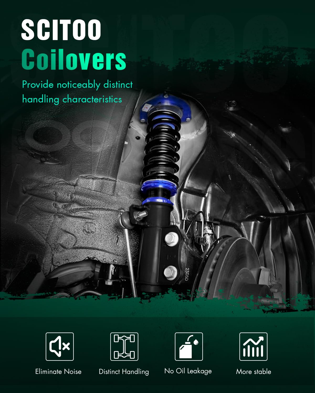 Coilover Suspensions Shock Struts Kits Assembly SCITOO Full Set Shocks Struts Kits fit for 2008 2009 2010 2011 2012 for Honda for Accord - Blue
