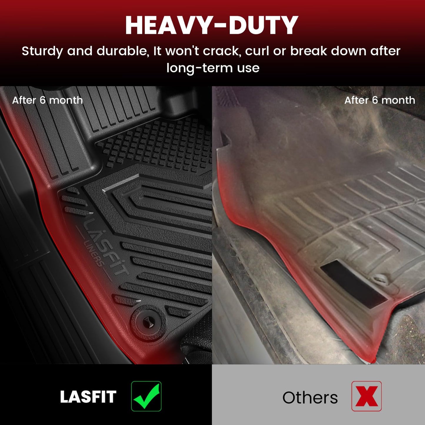 LASFIT Floor Mats & Trunk Mat for Honda Odyssey 2011-2017 (Fit 7& 8 Seaters), All Weather TPE Custom Fit Car Floor Liners, 1st & 2nd & 3rd Row & Cargo Mat, Black (EX-L/EX/Touring/Touring Elite/SE/LX)