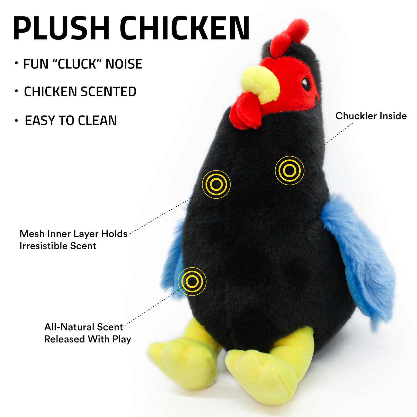 Playology Dog Toys | Plush Toy Hen Stuffed Animal for Dogs | Medium Chicken Scented Toy - Easy to Clean and Made from Non Toxic Materials