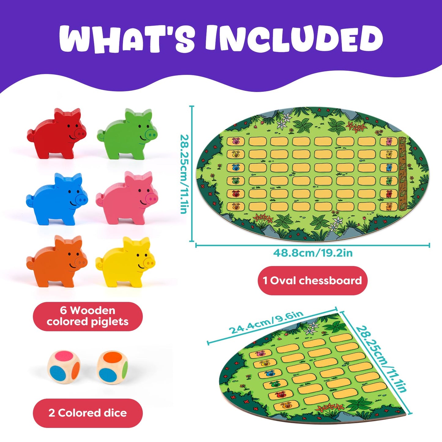 SkilLify Run Piggy Cooperative Board Game, Adorable Family Dice Game for Kids Ages 3-7, Color Matching Board Game, Preschool Learning Toy, 2-6 Players