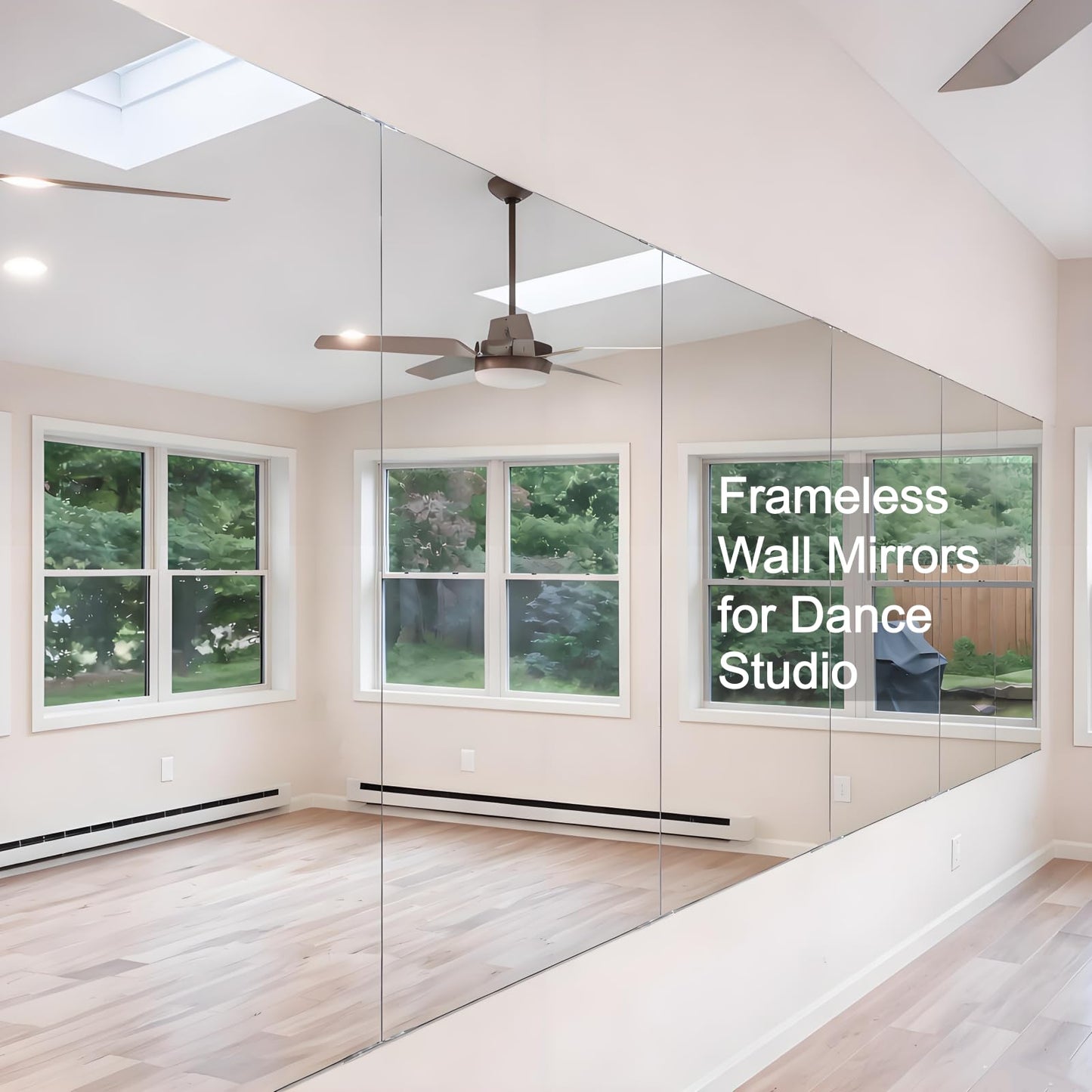 BRIVUE Gym Mirror - 48" x 72" (2PCS of 48" x 36") Frameless Wall Mirrors, Easy Installation, Shatterproof No Glass Mirror, HD Reflection, Ideal for Dancing, Yoga, Fitness, Rehearsing, Pilates, Home