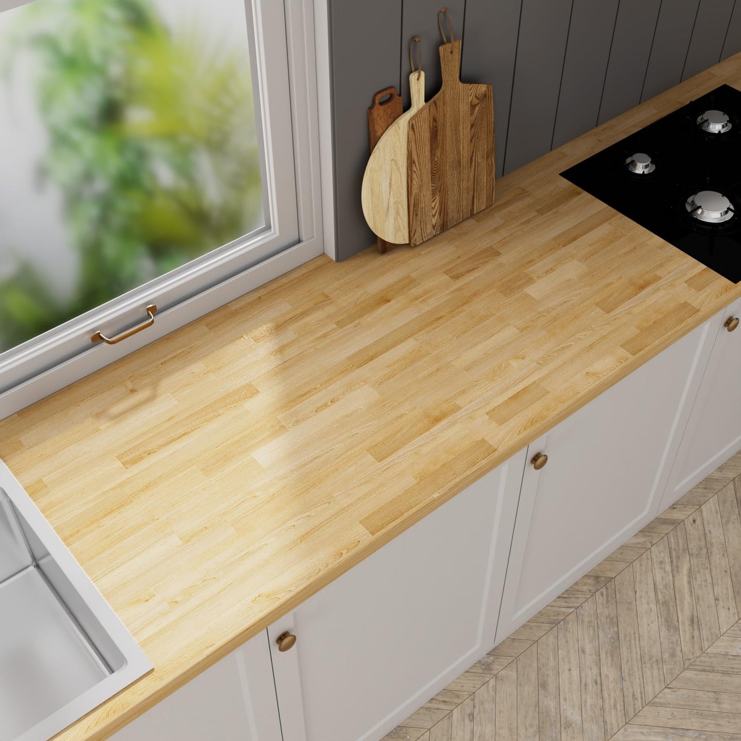 Butcher Block Countertop Wood Tabletop - Premium 4ft Solid Hardwood Plank for DIY Kitchen Island, Countertop, Coffee Bar and Desk with Natural Unfinished Birch Finish, 50"x25"x1.5"