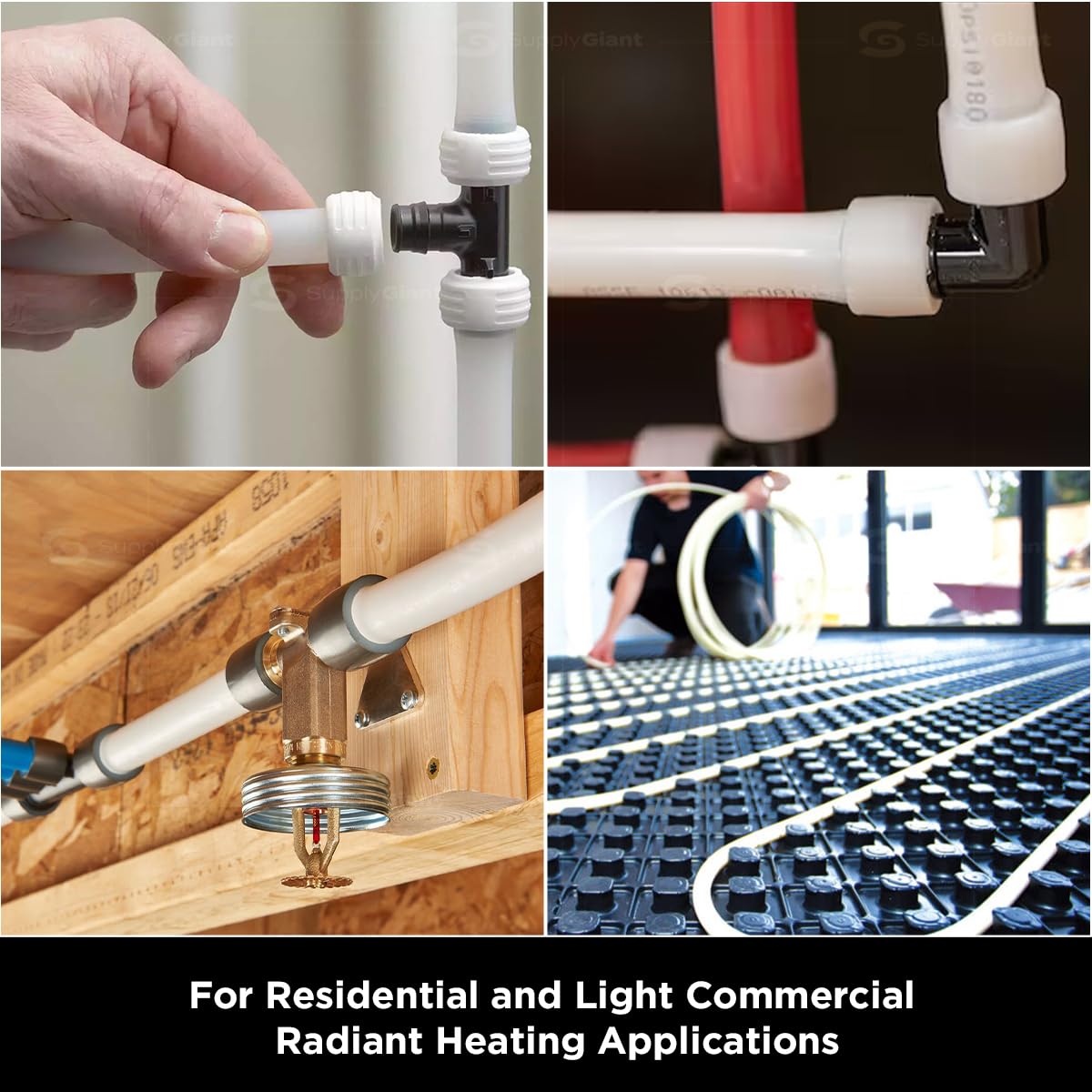 Pex-A 1/2 Inch x 500 Feet PEX Pipe, Oxygen Barrier Flexible Water Tubing for Hydronic Radiant Floor Heating, 1/2" PEX Tubing Coil, White