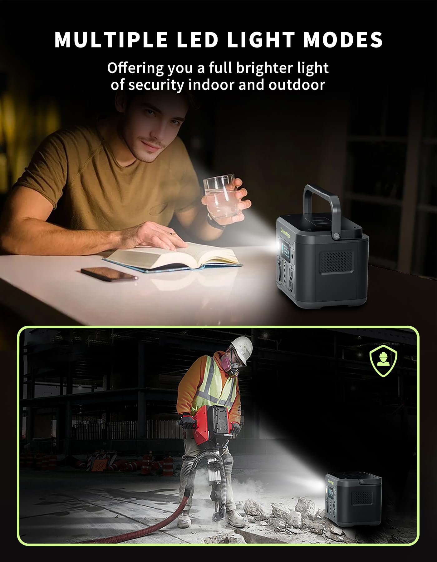 Portable Power Station 330W, Solar Powered Generator with Fast PD Output with 60W Solar Panel, 120V Pure Sine Wave AC Outlet Charging Lithium Battery for Outdoors Camping Travel Home Blackout