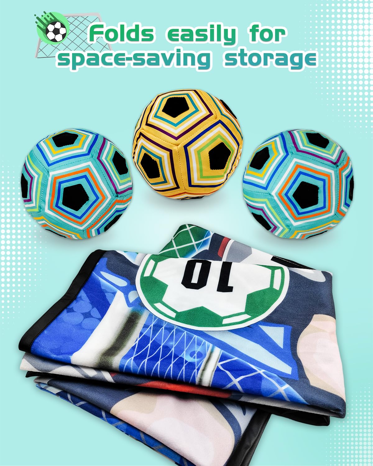 3 Balls Sticky Soccer Game Set Soccer Toy Gift for 3-5 6-8 8-12 Boys and Girls Indoor Outdoor Backyard Toss Soccer Goal Games for Kids Birthday
