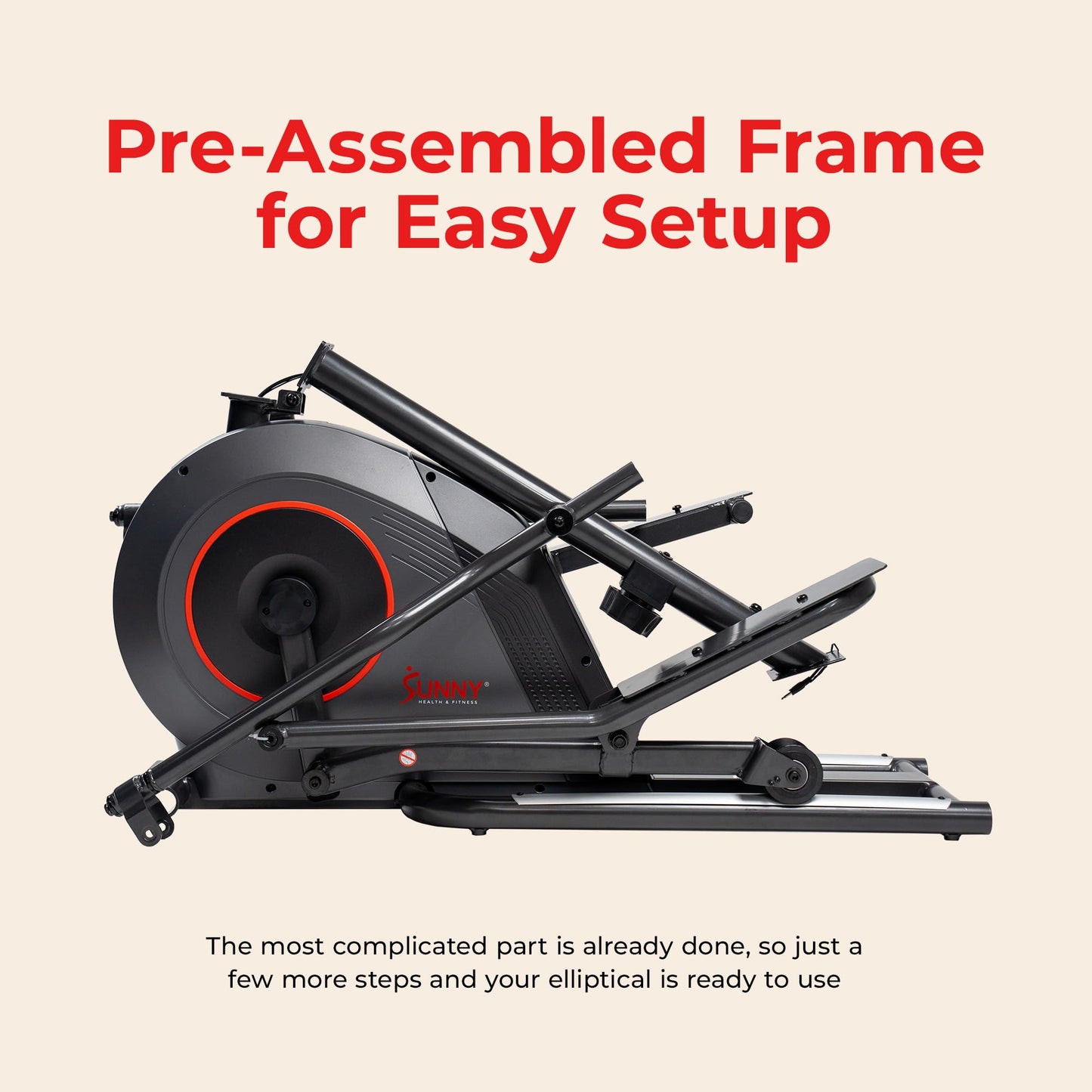 Sunny Health & Fitness Upright Elliptical Exercise Machine with Pulse Sensor for Full Body Cross Training Exercise Cardio Machine for Home, Optional Long Stride via Bluetooth and SunnyFit App Access