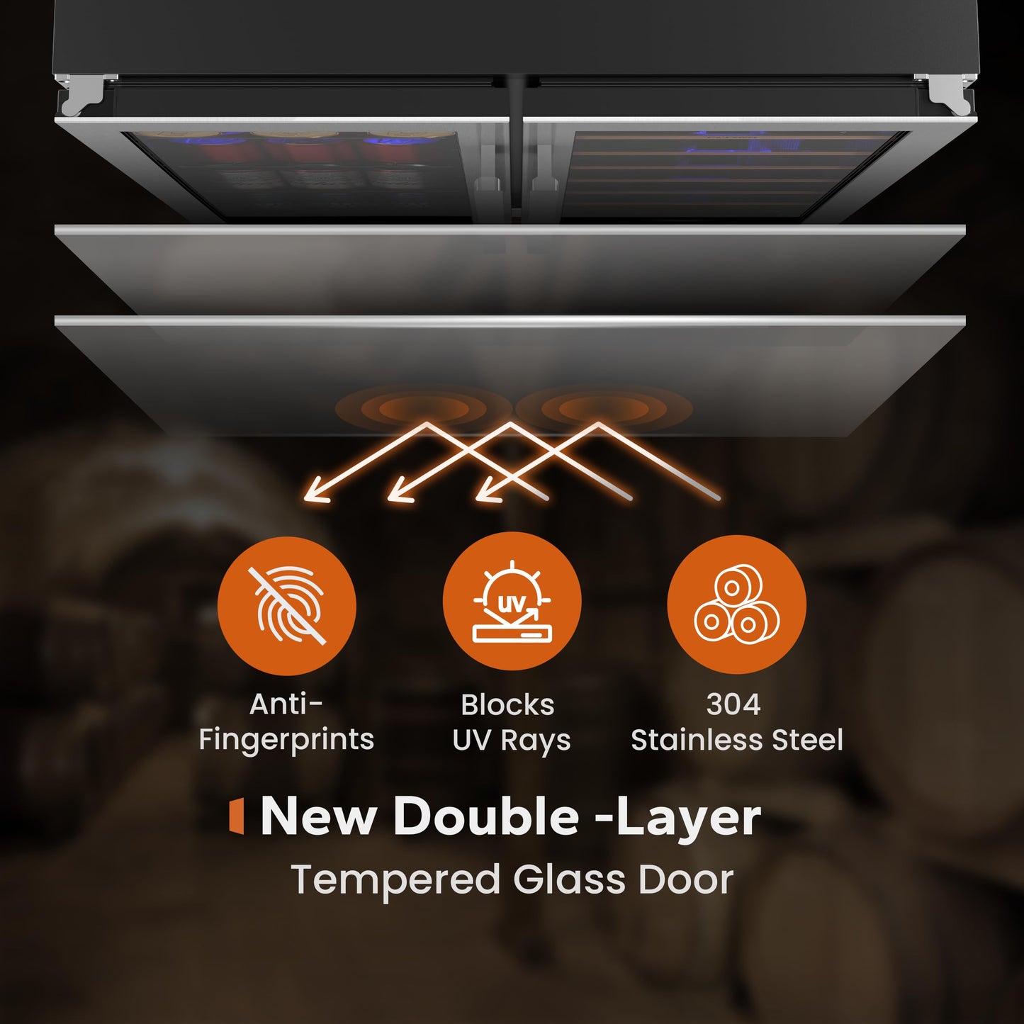Ca'Lefort 30 Inch Wine and Beverage Refrigerator, 80 Can and 33 Bottle Wine Fridge Dual Zone 36-72°F, 3 LED Beverage Fridge Built in or Freestanding, Perfect for Home/Kitchen(6.00 cu.ft)