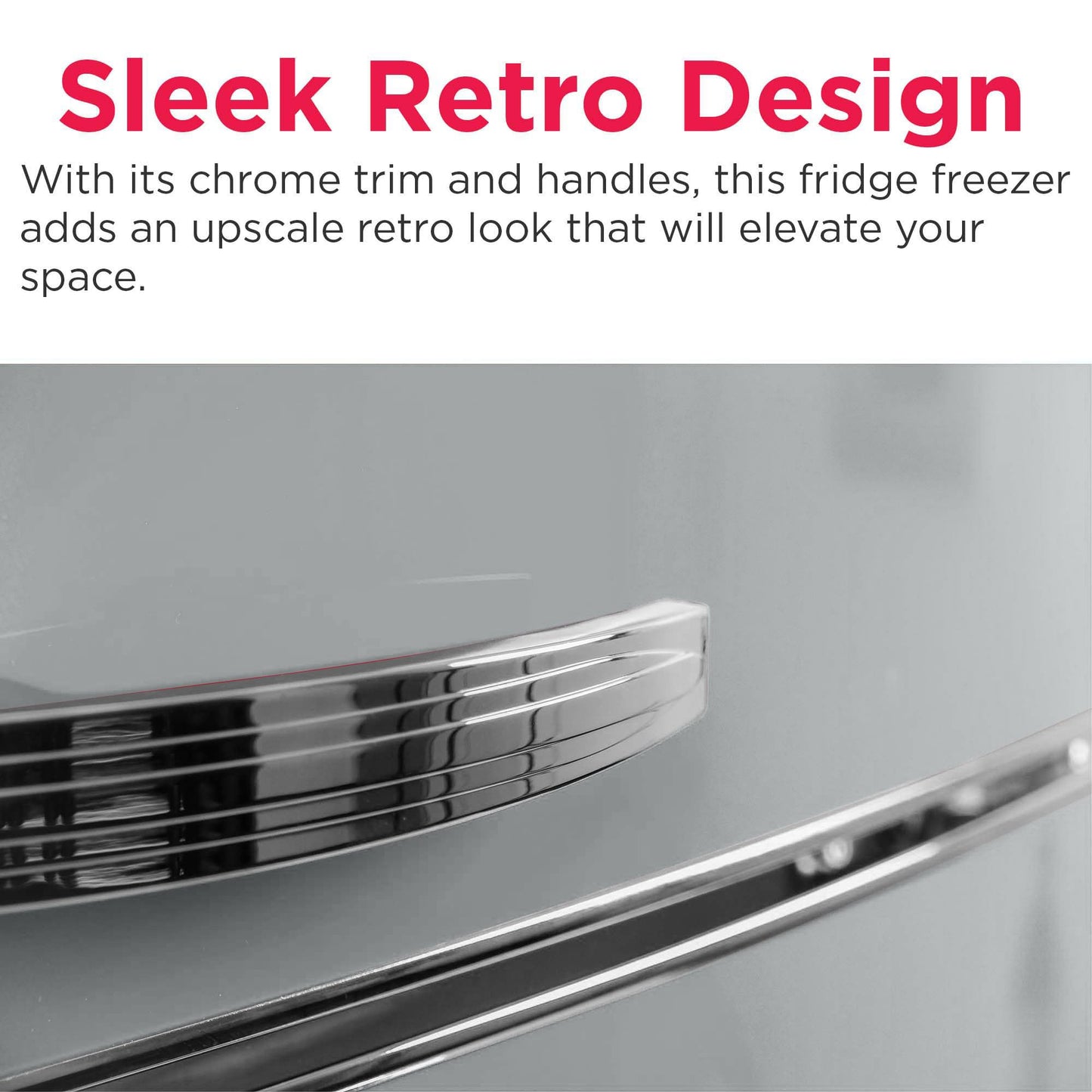 Frigidaire EFR753, 2 Door Apartment Size Refrigerator with Freezer, Retro Chrome Handle, 7.5 cu ft, Platinum Series, Stainless Steel, 7.5